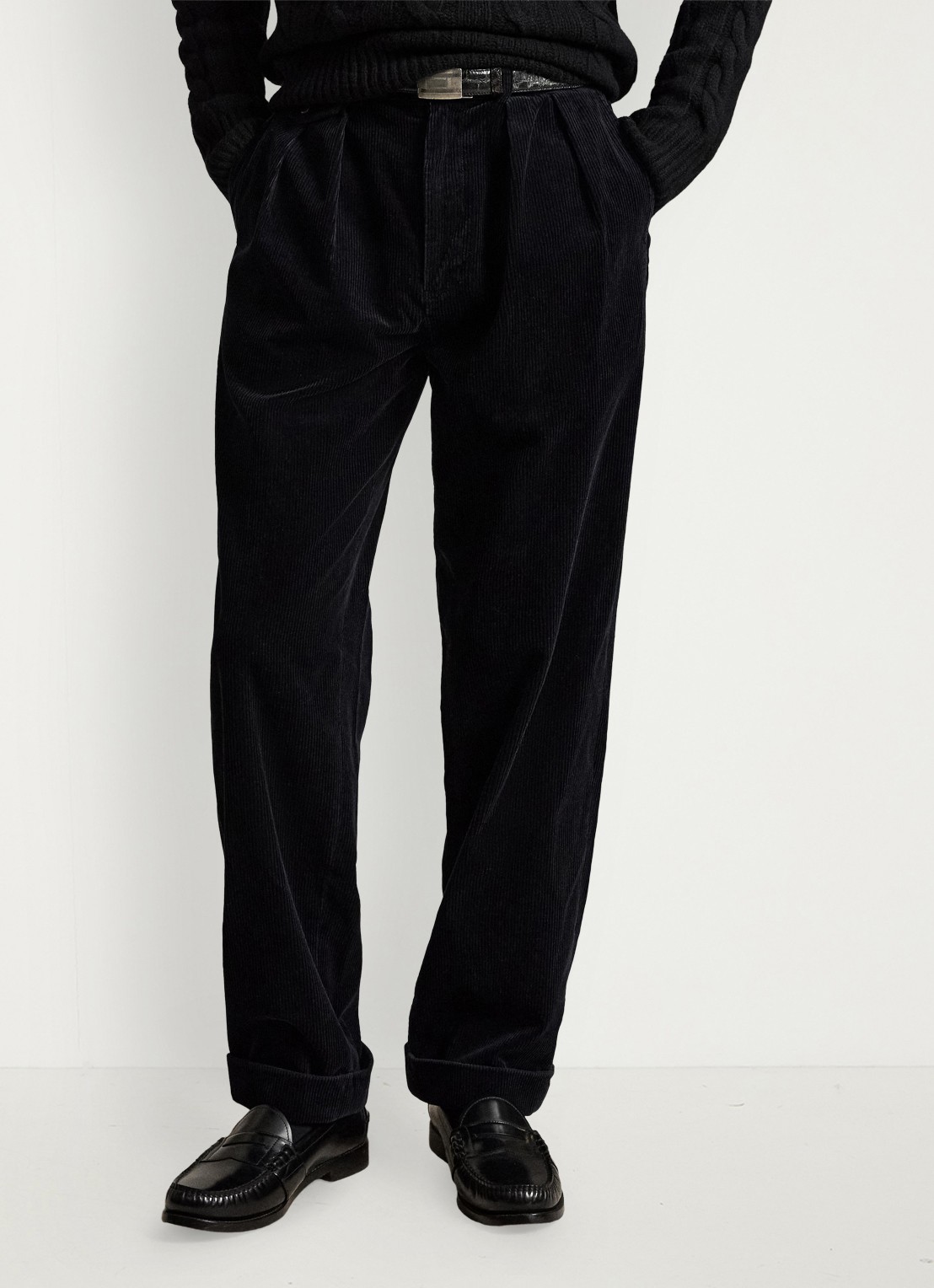 Ralph Lauren Whitman relaxed fit chino van corduroy - detail 3 polo black / zwart