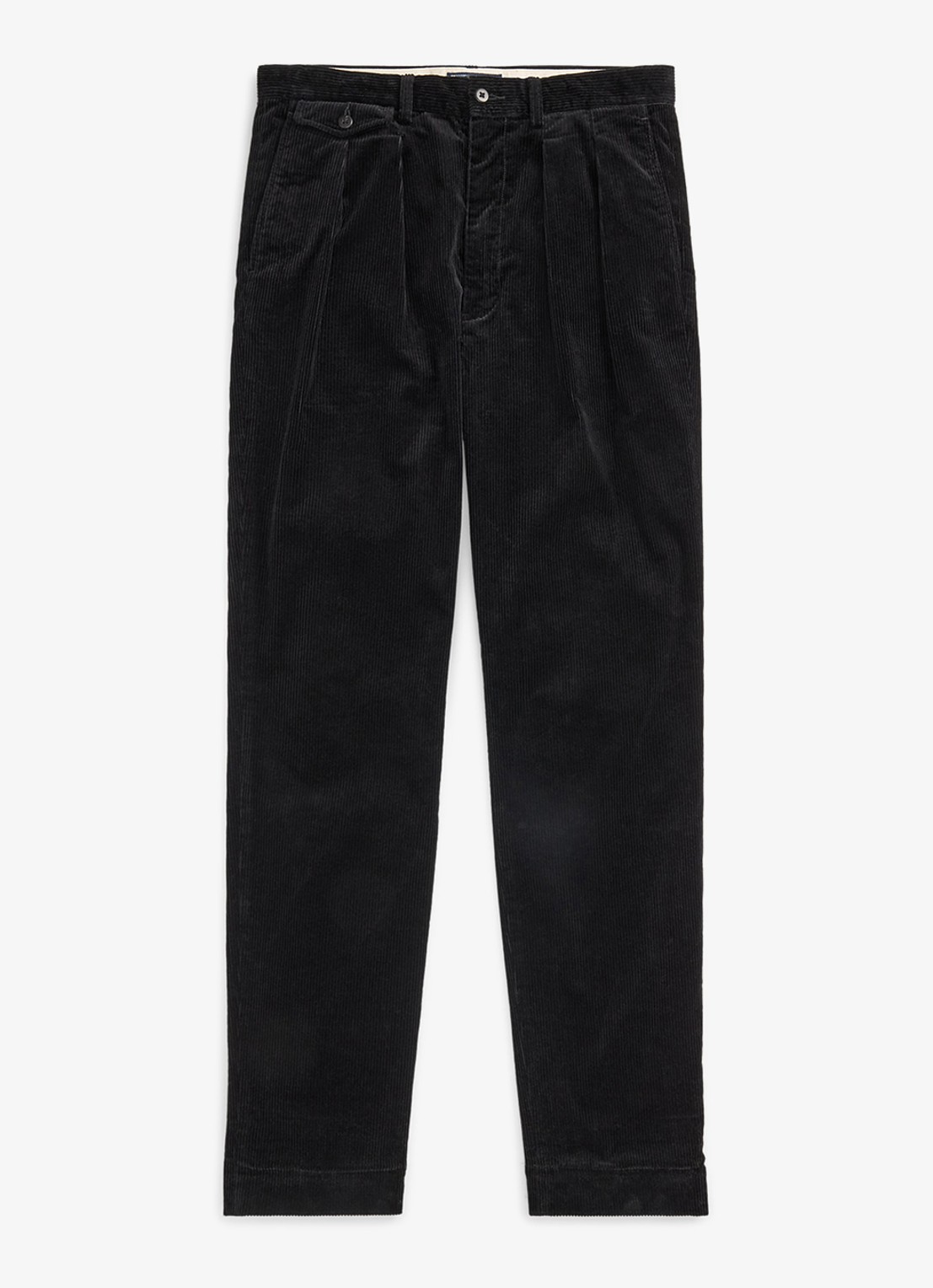 Ralph Lauren Whitman relaxed fit chino van corduroy - voorkant polo black / zwart