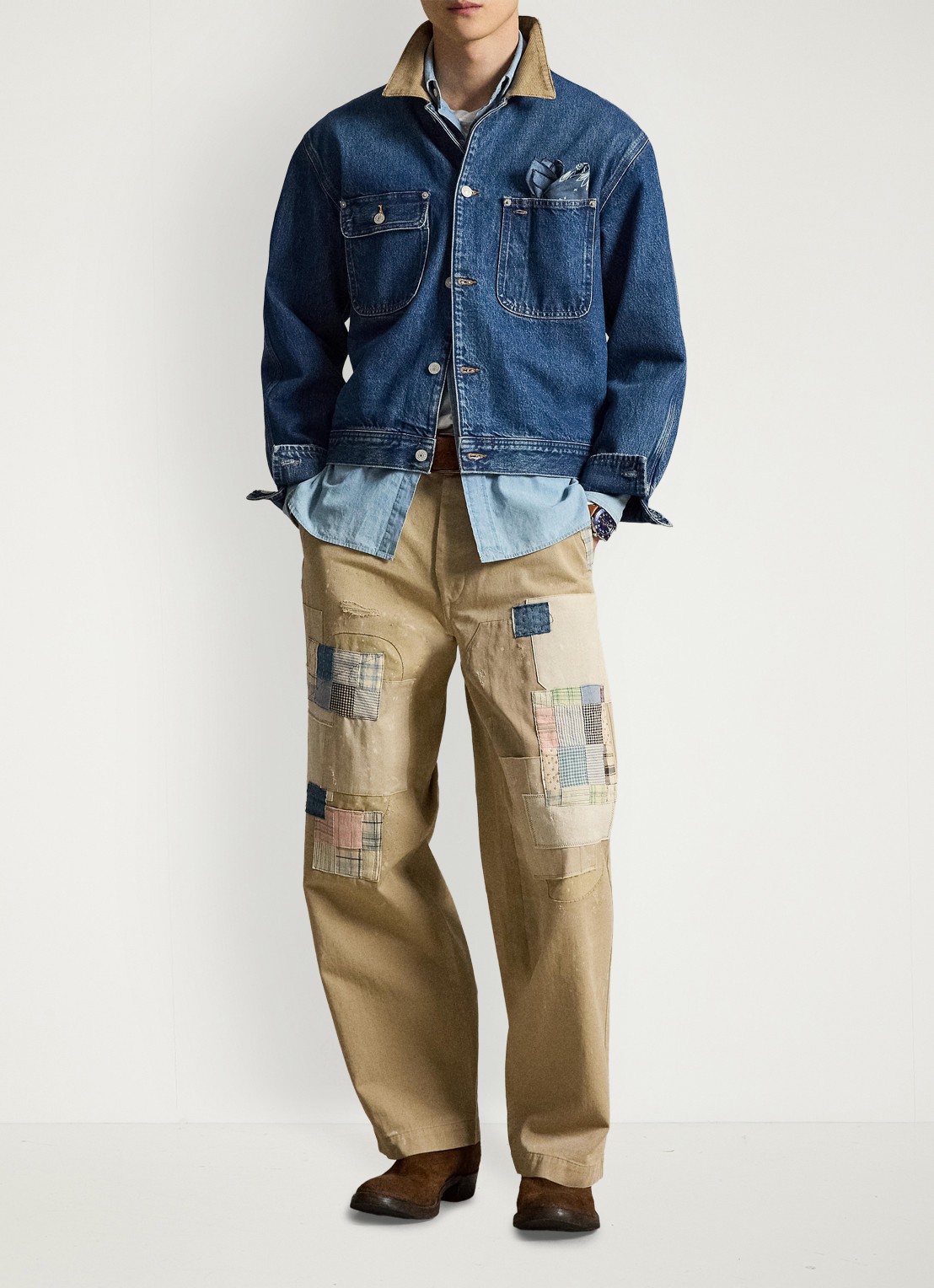 Ralph Lauren Wide fit broek met steekzakken - voorkant 3 classic tan / camel