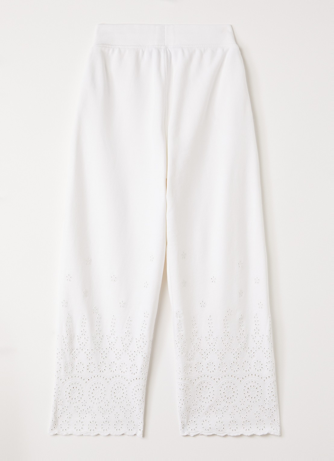 Ralph Lauren Wide fit joggingbroek met broderie - voorkant 2 wit