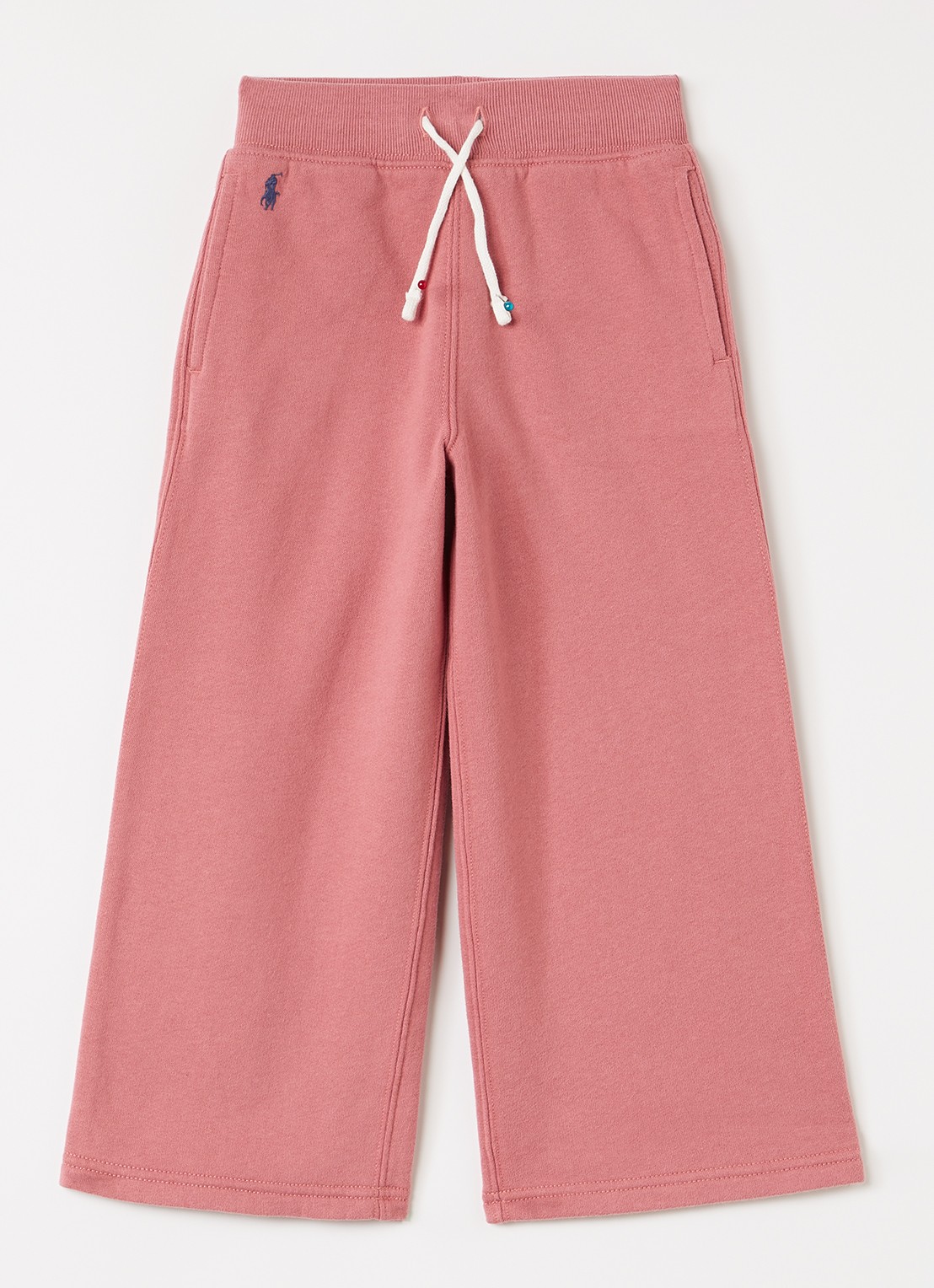 Ralph Lauren Wide fit joggingbroek met logoborduring - voorkant koraalroze