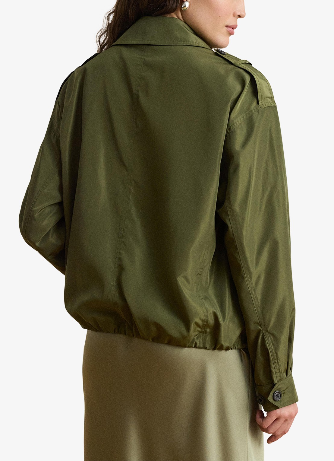Ralph Lauren Windjack met opgestikte zakken - achterkant olive grove / groen