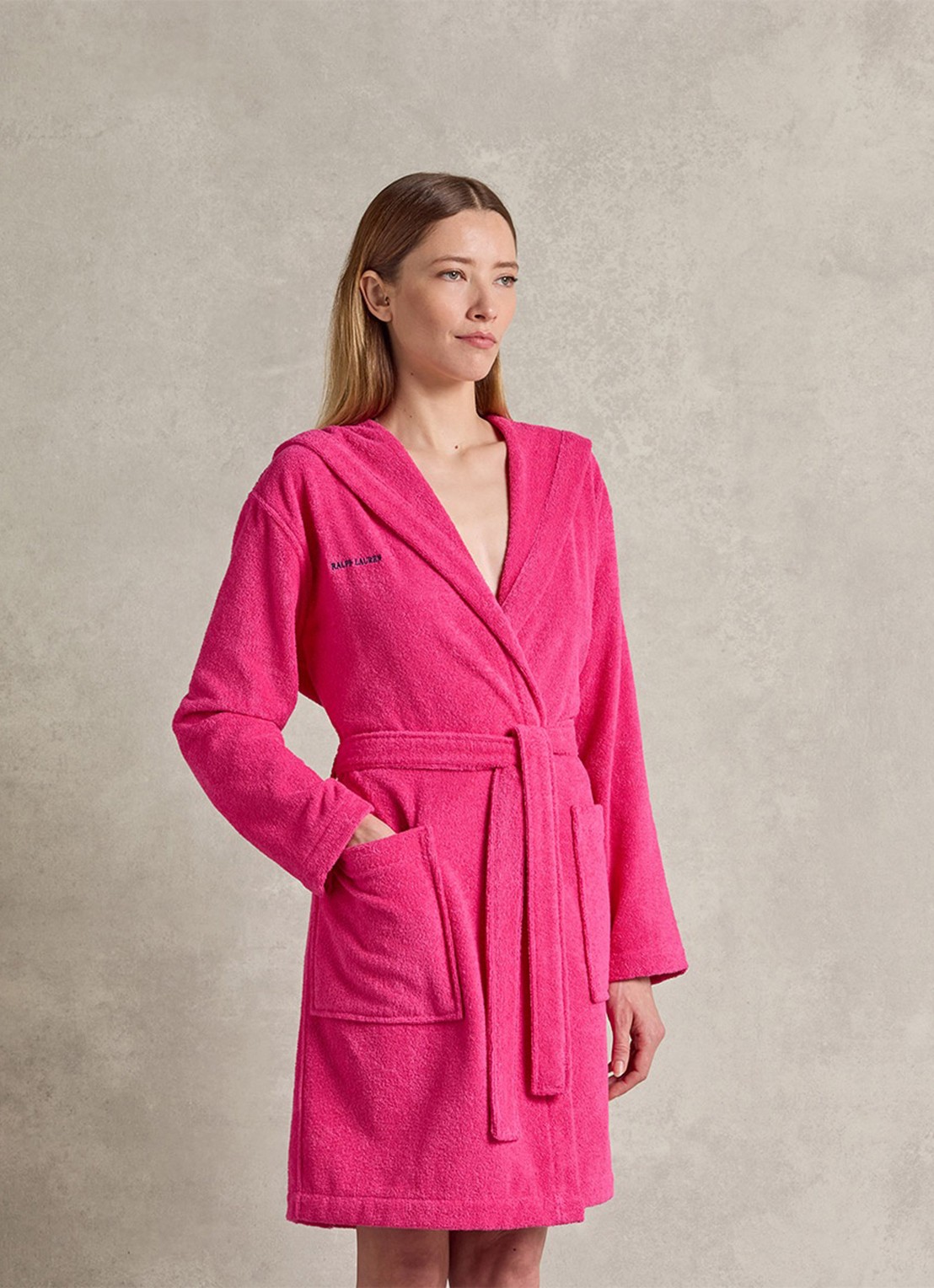 Ralph Lauren Zoe badjas met logoborduring - detail 5 fuchsia