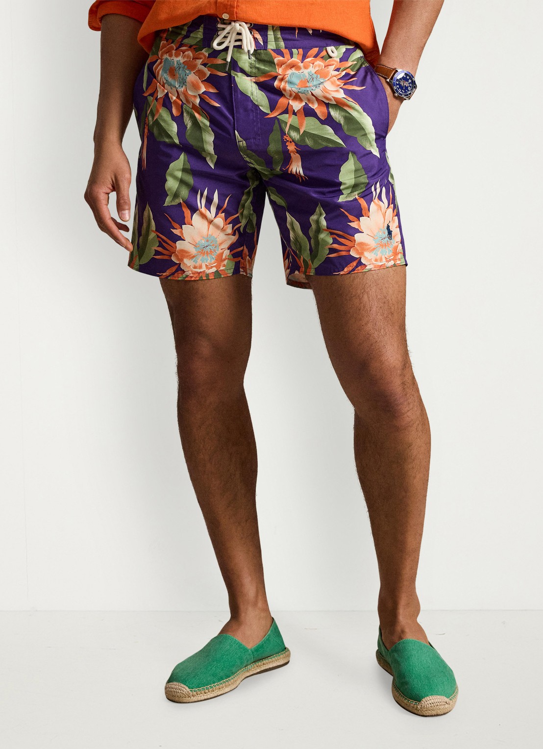 Ralph Lauren Zwemshorts met bloemenprint - detail 3 south pacific floral / oranje