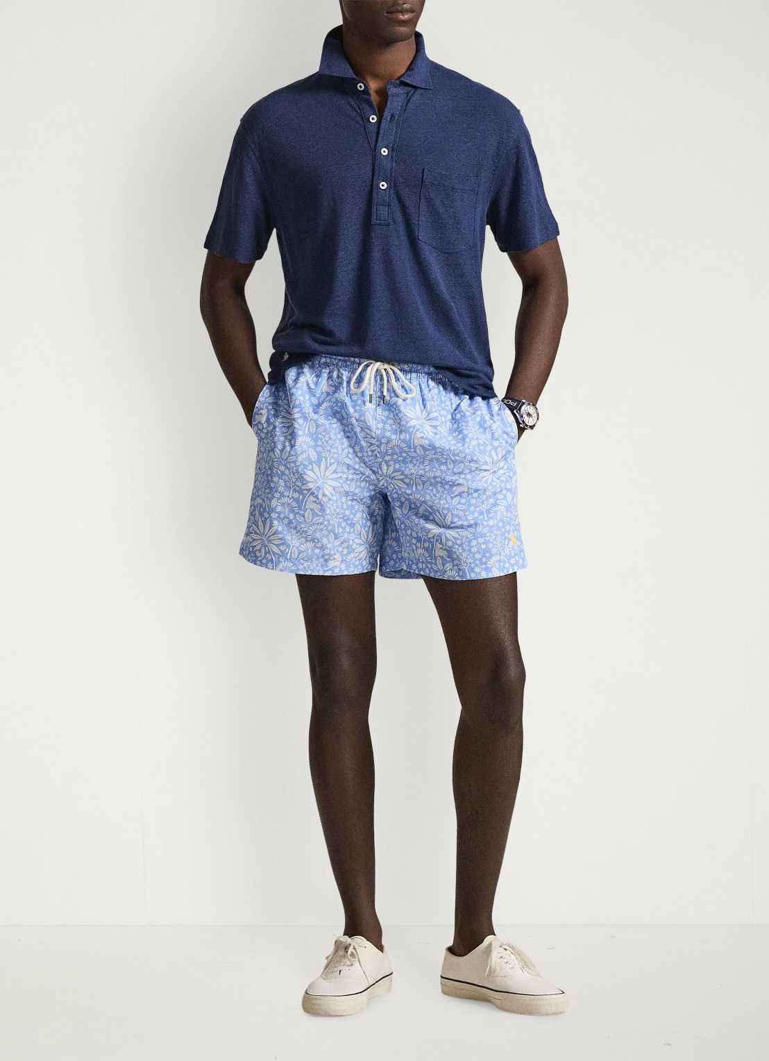 Ralph Lauren Zwemshorts met bloemenprint - voorkant 4 blue tiger paradise / blauw