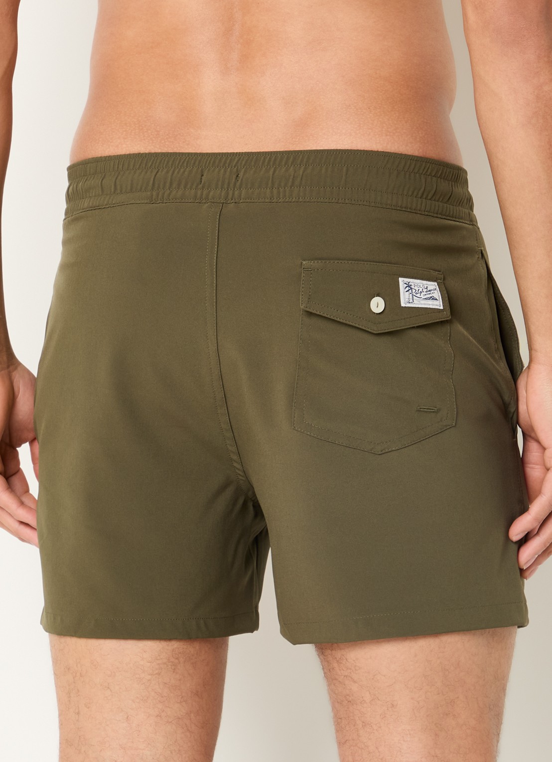 Ralph Lauren Zwemshorts met logo  - achterkant bronsgroen