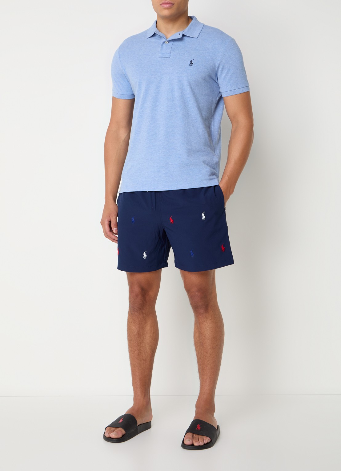 Ralph Lauren Zwemshorts met logoborduring - voorkant 3 newport navy / donkerblauw