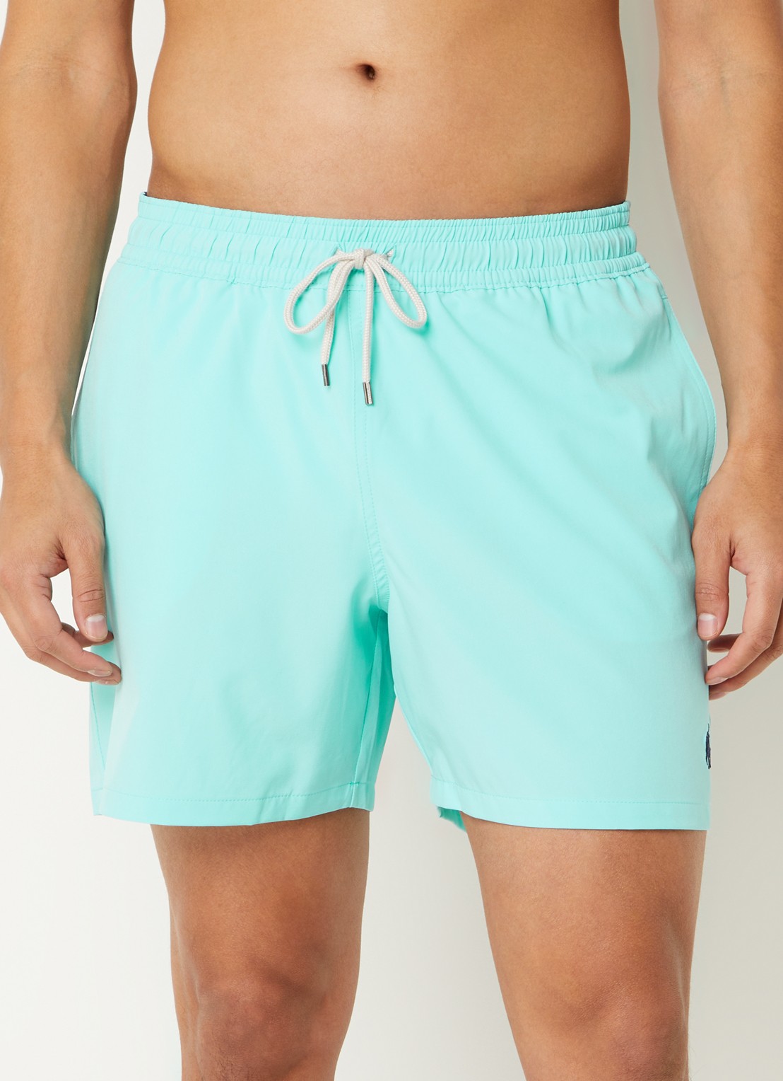 Ralph Lauren Zwemshorts met steekzakken en logo  - detail mint