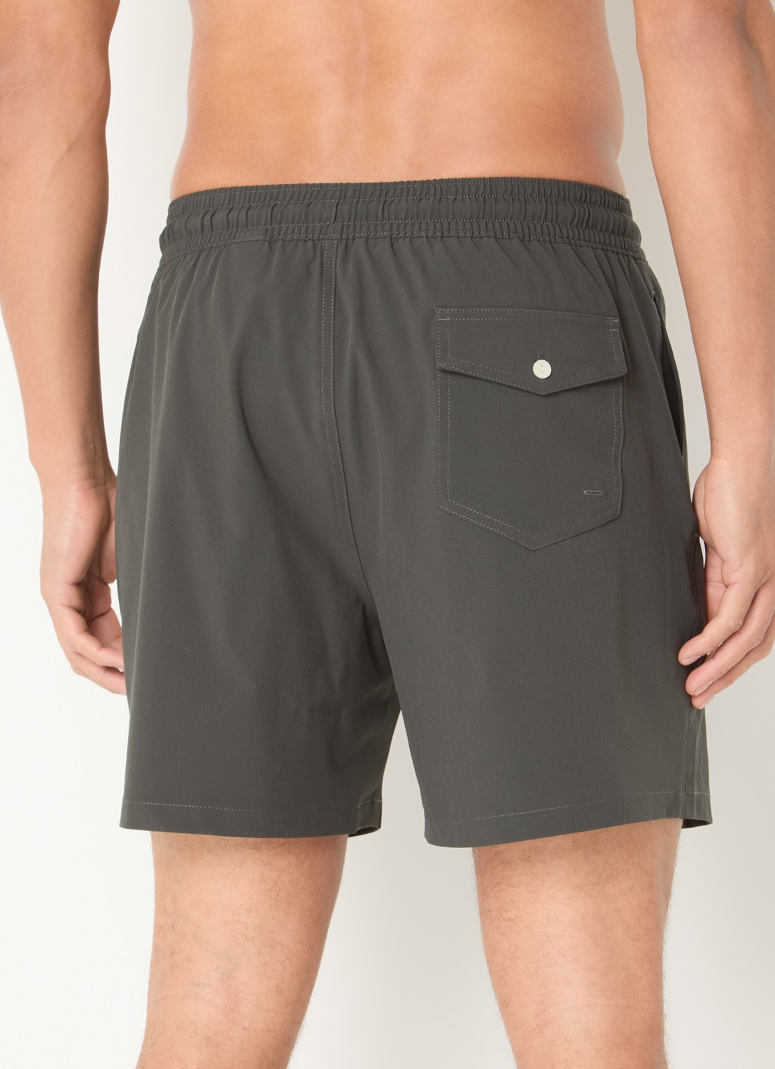 Ralph Lauren Zwemshorts met steekzakken en logo - achterkant 2 olijfgroen