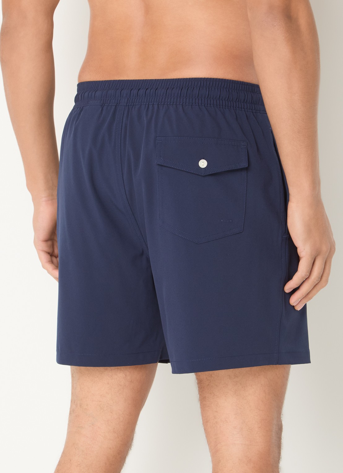 Ralph Lauren Zwemshorts met steekzakken en logo - achterkant donkerblauw
