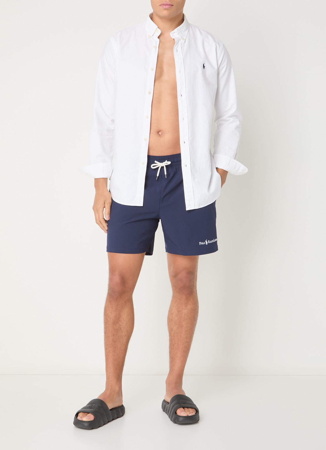 Ralph Lauren Zwemshorts met steekzakken en logo - voorkant 3 donkerblauw