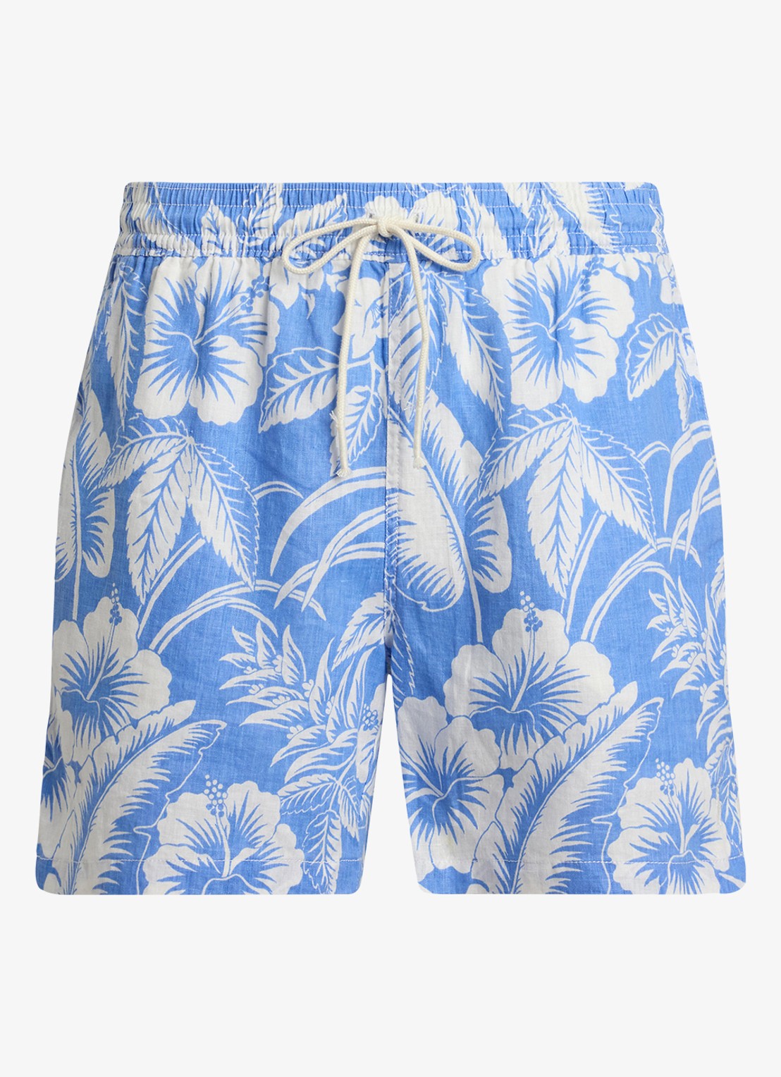 Ralph Lauren Zwemshorts van linnen met bloemenprint - voorkant 2 blue sweetheart floral / blauw