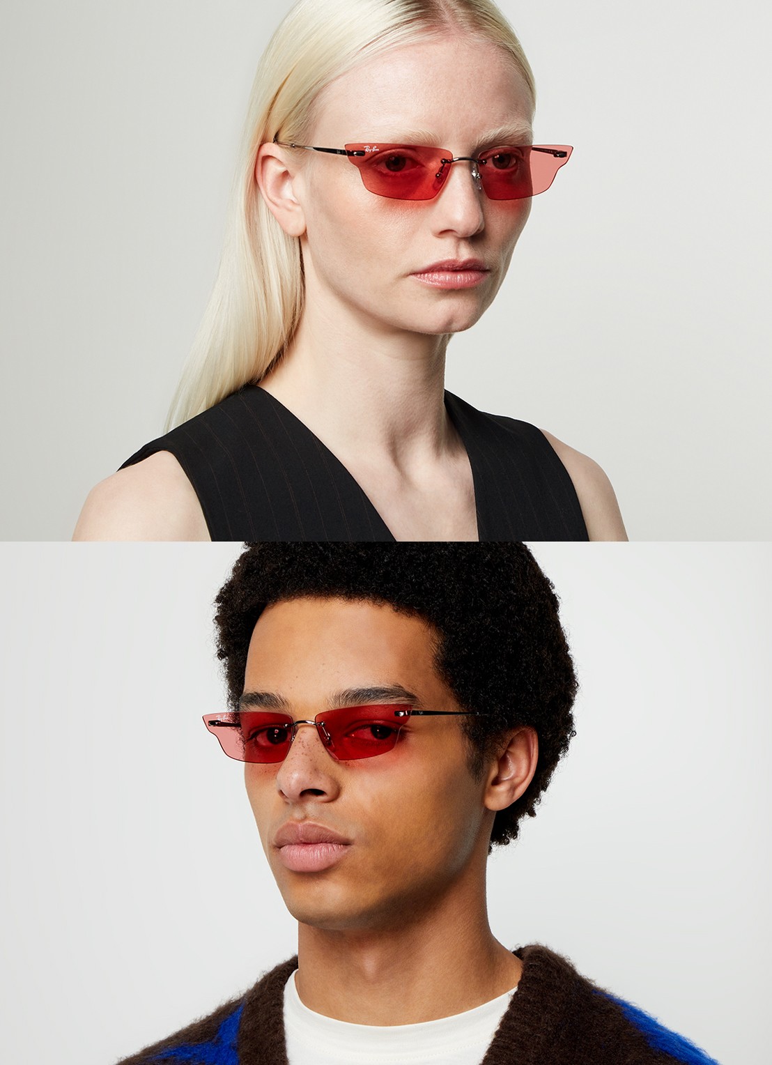 Ray-Ban Anh zonnebril RB3731 - voorkant 2 zilver