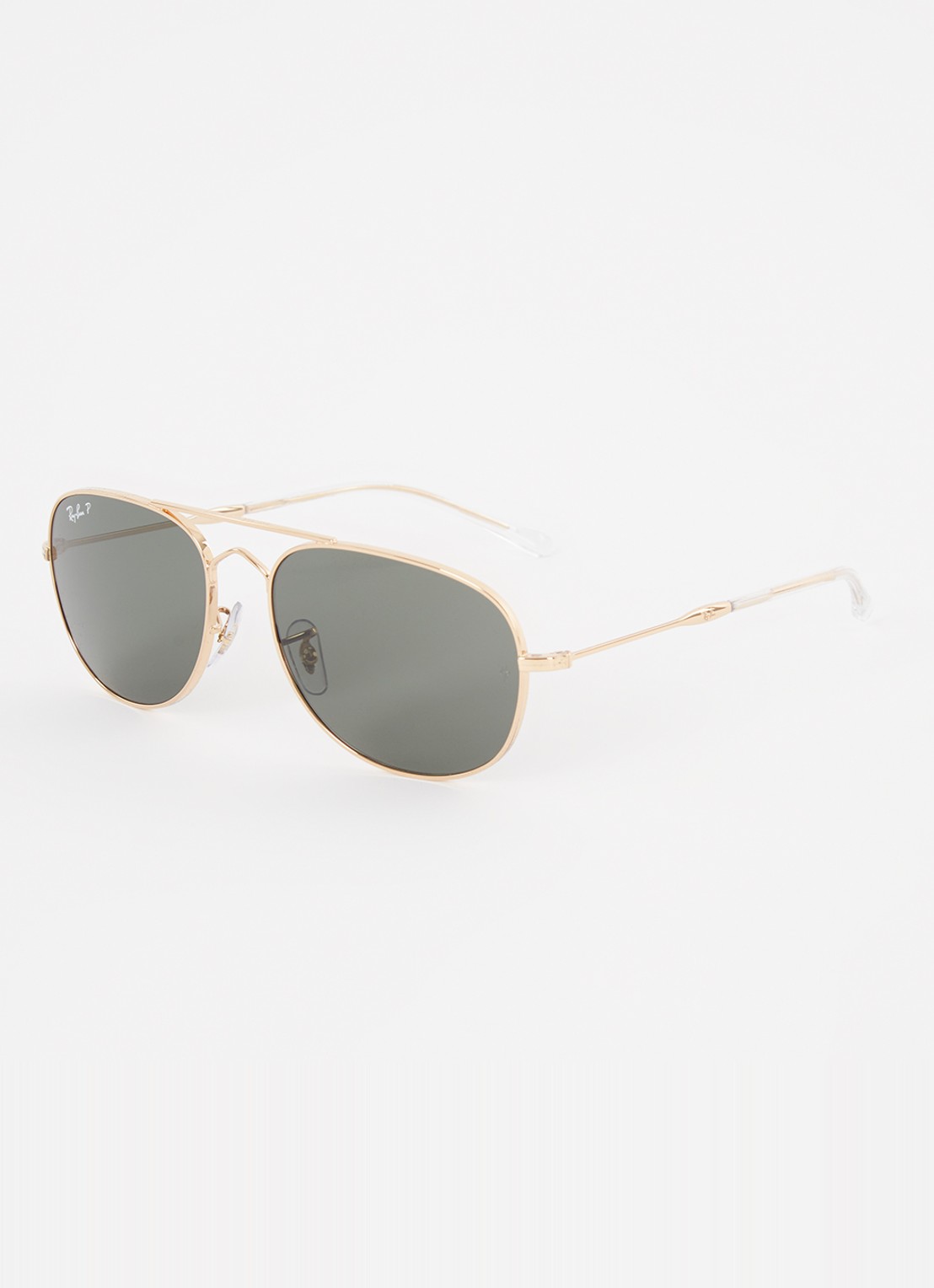 Ray-Ban Bain Bridge zonnebril gepolariseerd RB3735 - voorkant goud