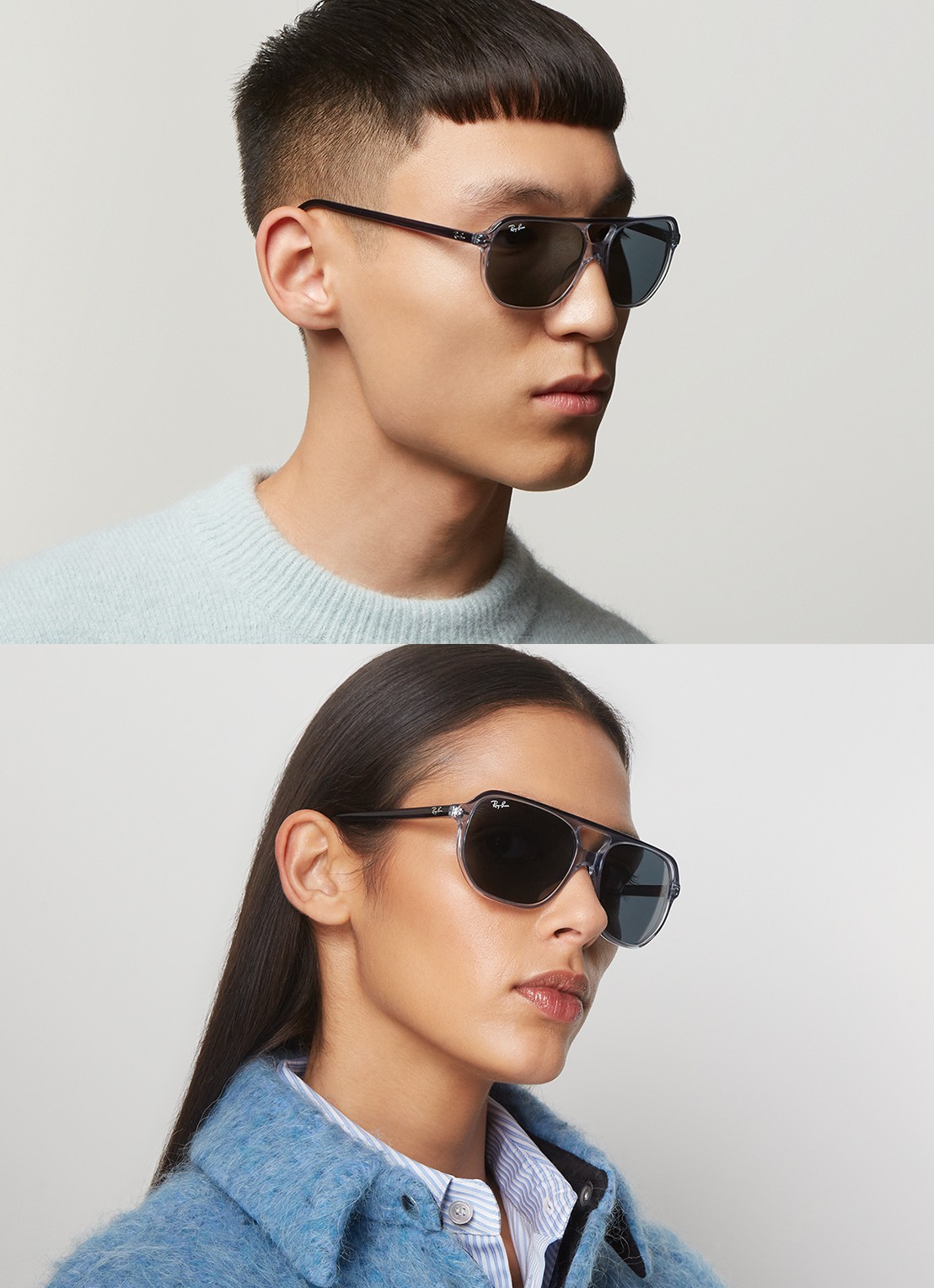 Ray-Ban Bill One zonnebril RB2205 - voorkant 2 blauwgrijs