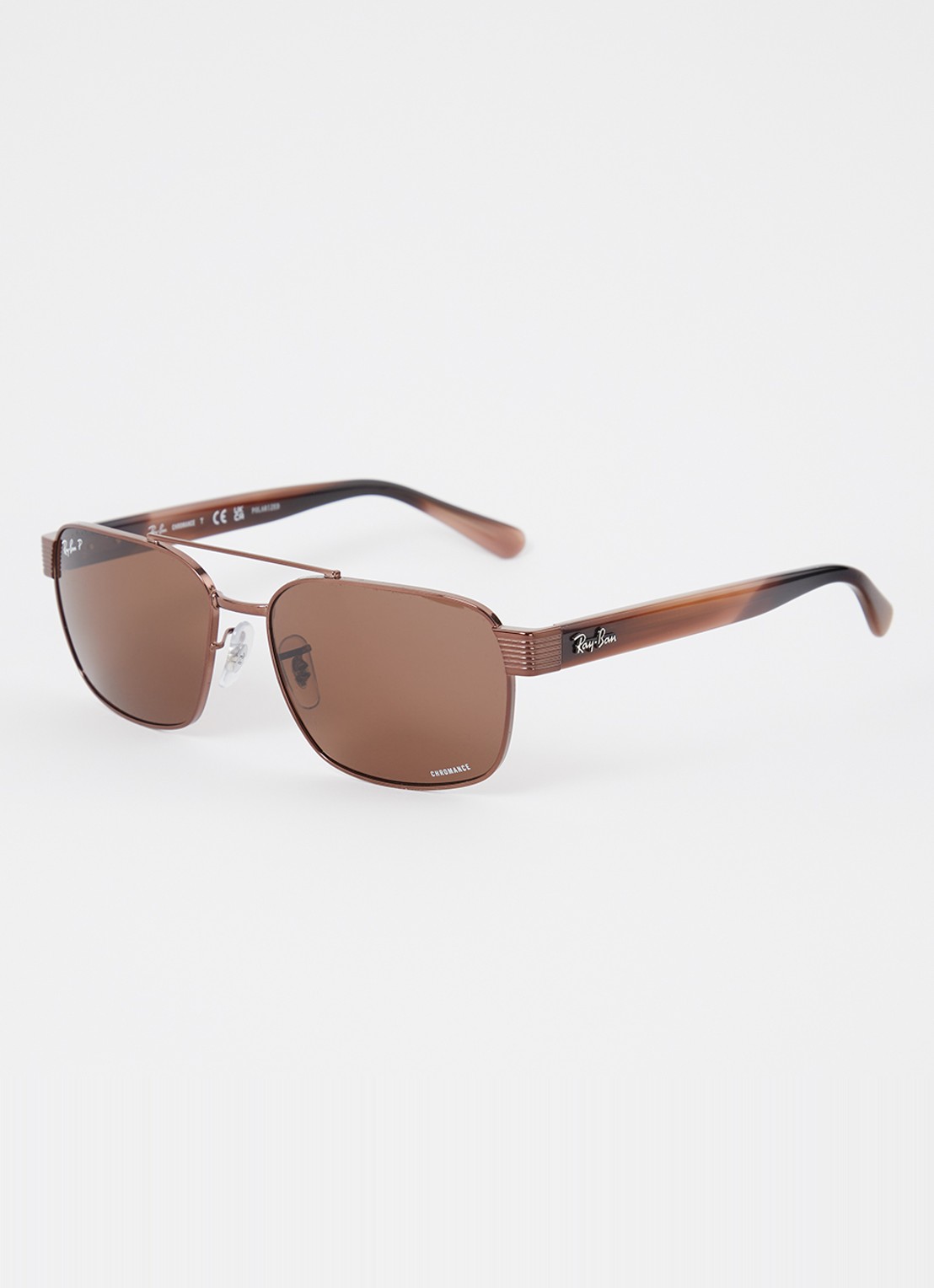 Ray-Ban Chromance zonnebril gepolariseerd RB3751CH - voorkant donkerbruin