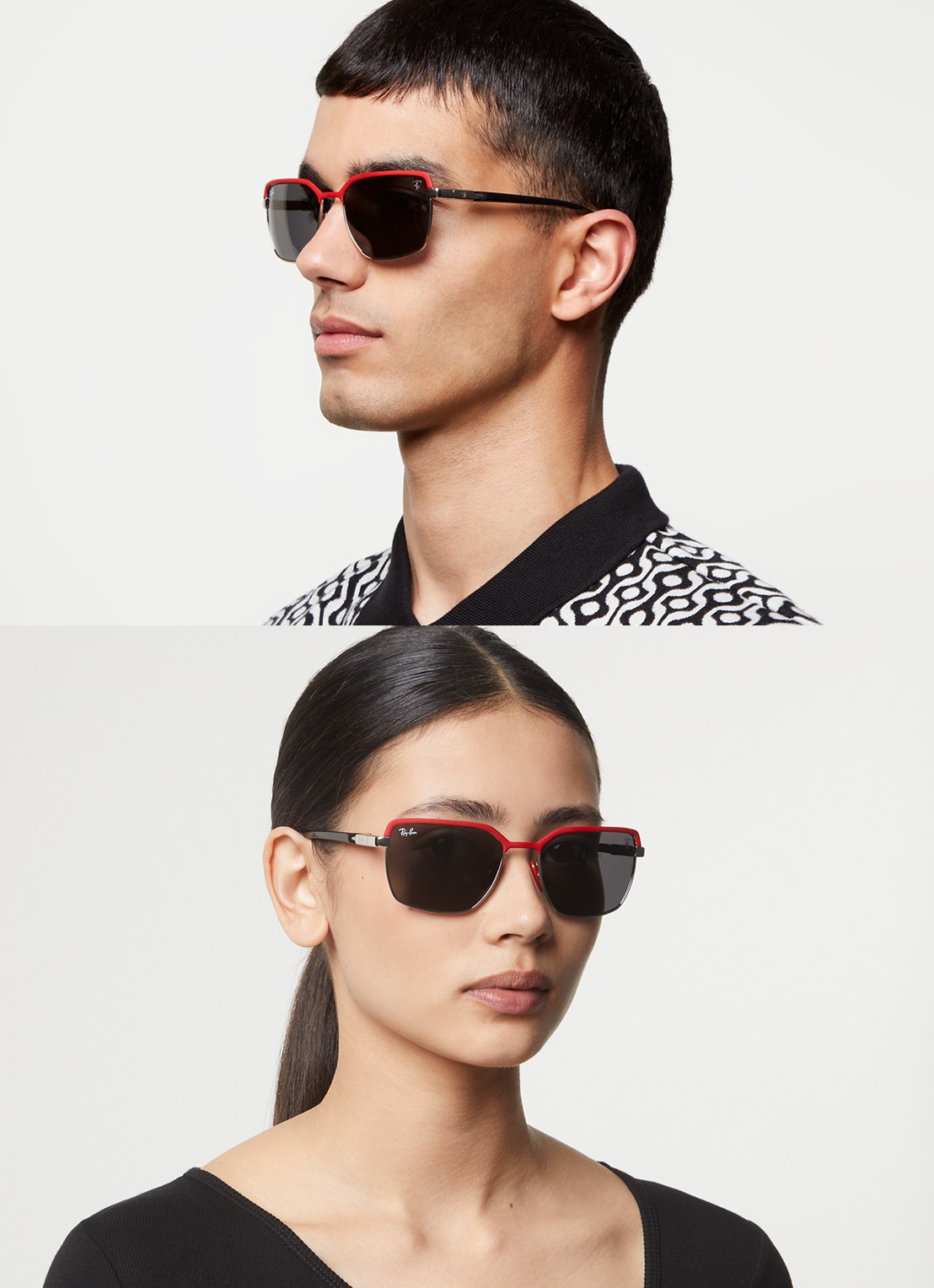 Ray-Ban Ferrari zonnebril RB3743M - voorkant 2 zilver