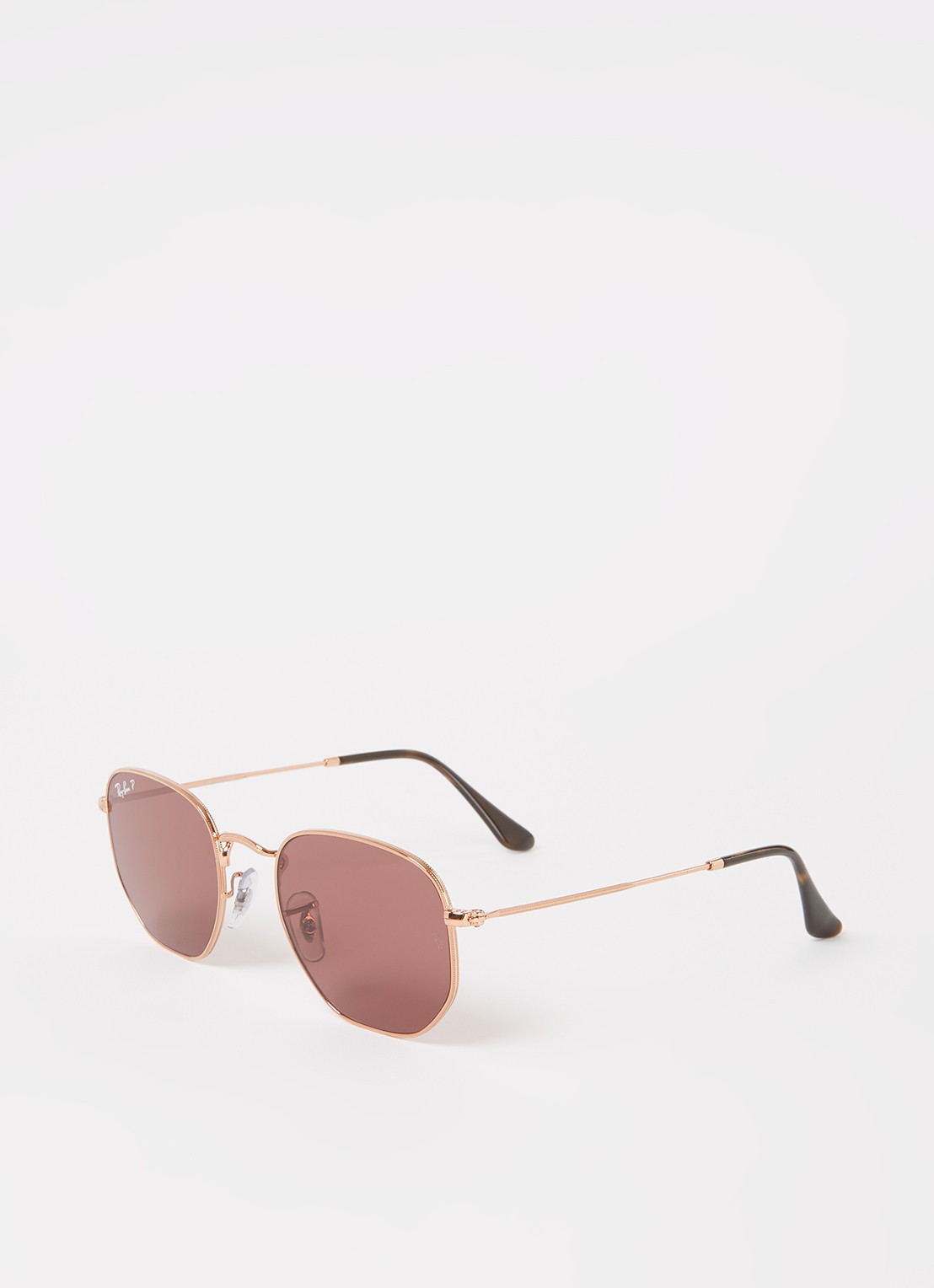 Ray-Ban Hexagonal zonnebril gepolariseerd RB3548N - voorkant roségoud