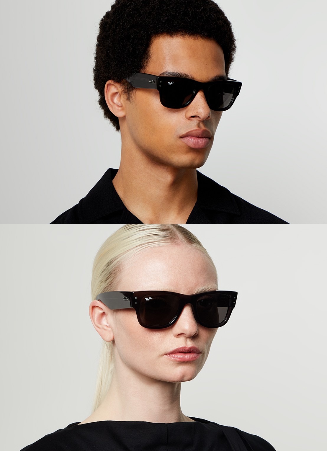 Ray-Ban Mega Wayfarer zonnebril RB0840S - voorkant 5 zwart
