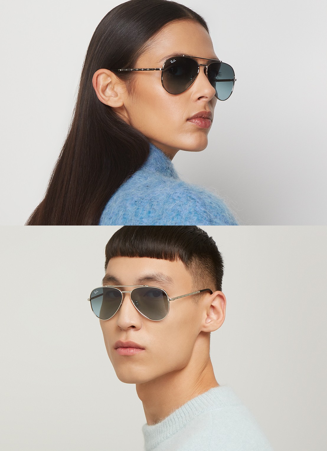Ray-Ban New Aviator zonnebril RB3625 - voorkant 2 zilver