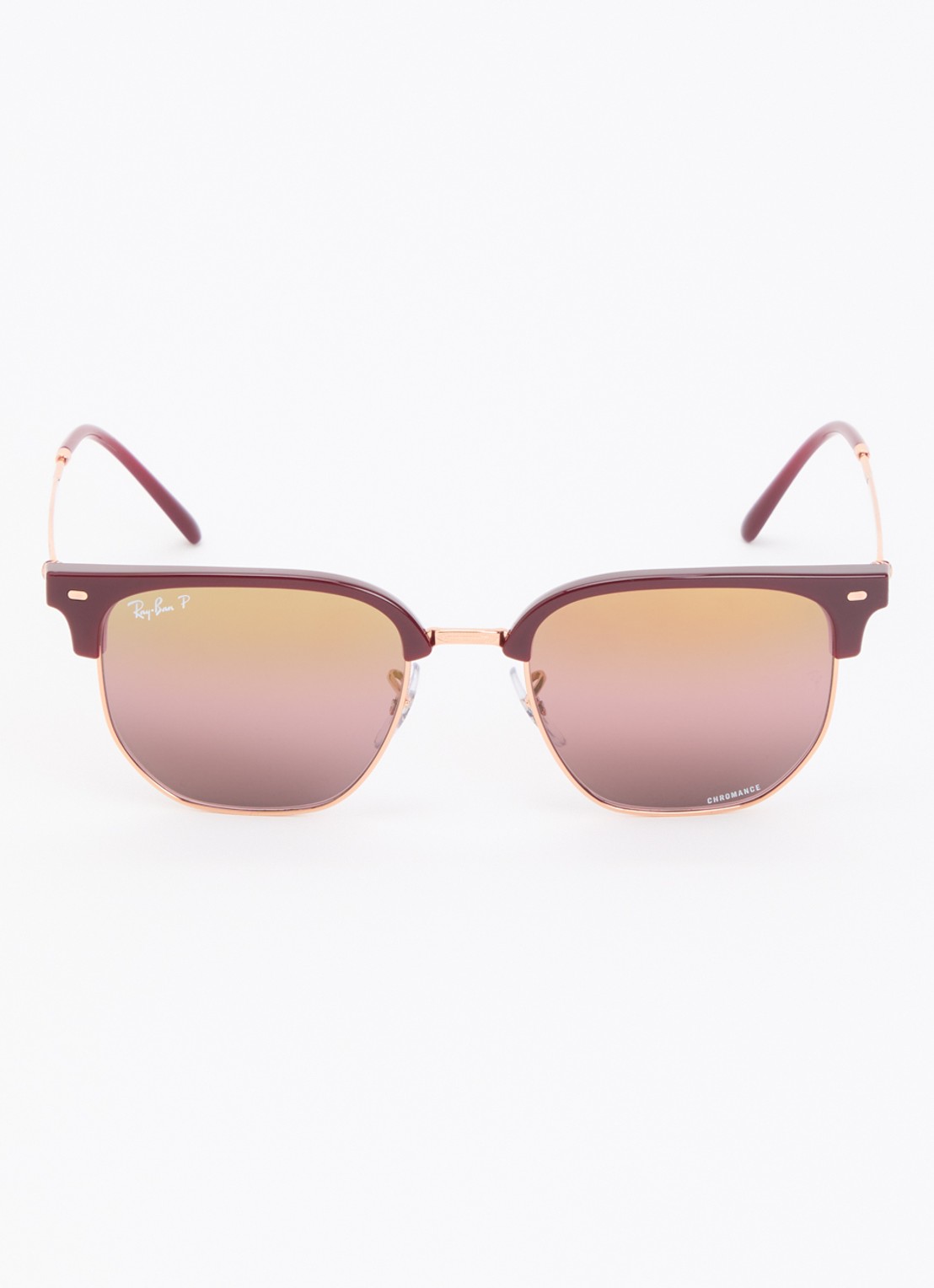 Ray-Ban New Clubmaster zonnebril gepolariseerd RB4416 - detail bordeauxrood