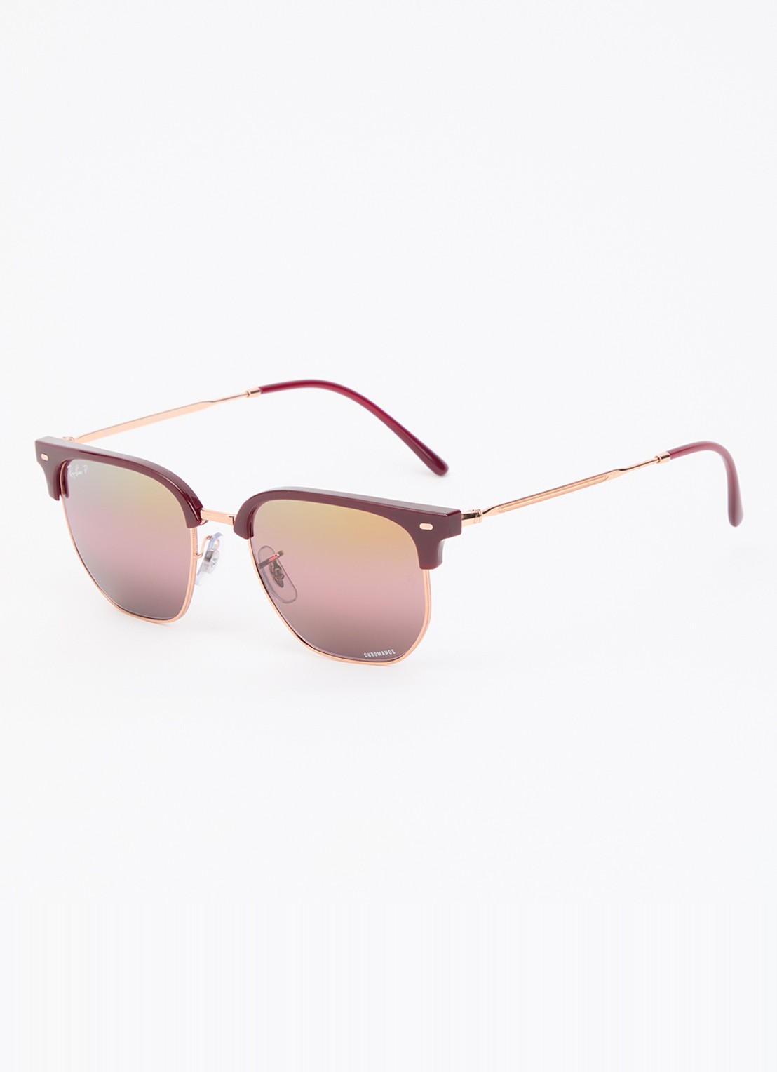 Ray-Ban New Clubmaster zonnebril gepolariseerd RB4416 - voorkant 4 bordeauxrood