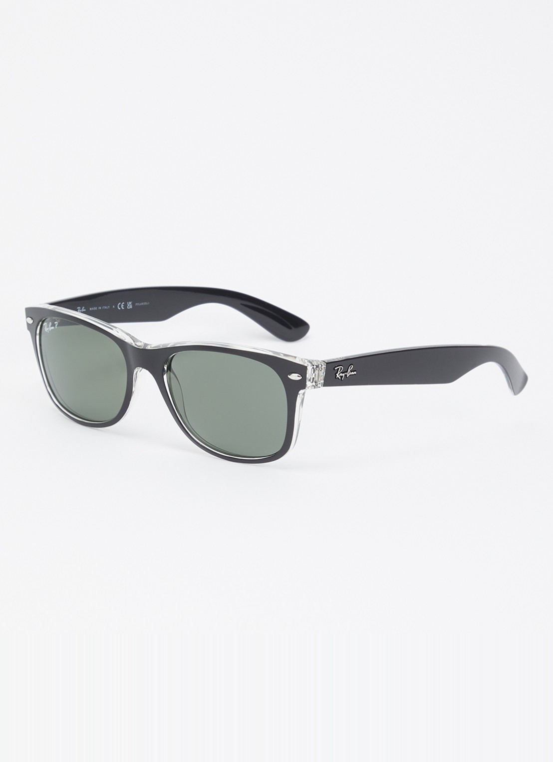 Ray-Ban New Wayfarer zonnebril gepolariseerd RB2132 - voorkant zwart