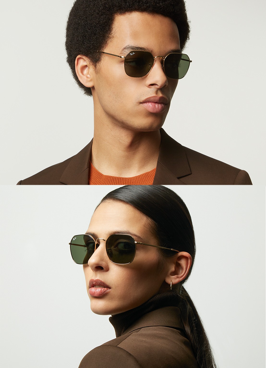 Ray-Ban Ray-Ban *RB3694 JIM GLD SHN GR - voorkant 3 goud