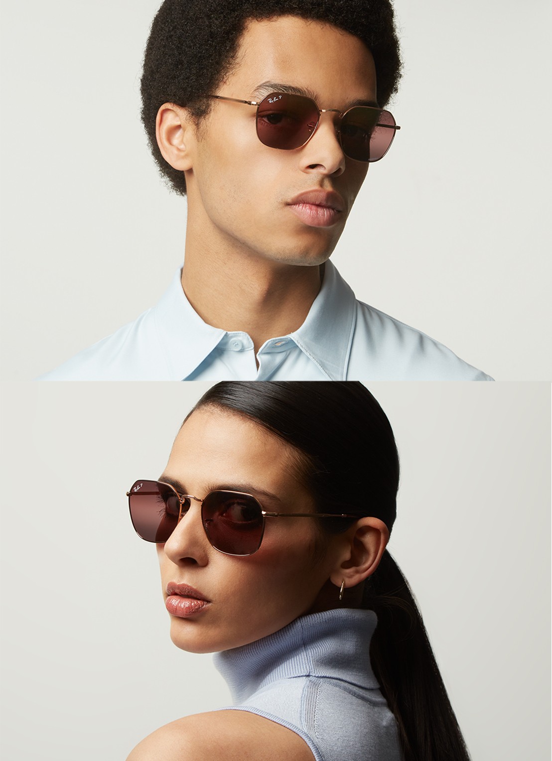 Ray-Ban Ray-Ban *RB3694 JIM GLD SHN RE - voorkant 3 goud