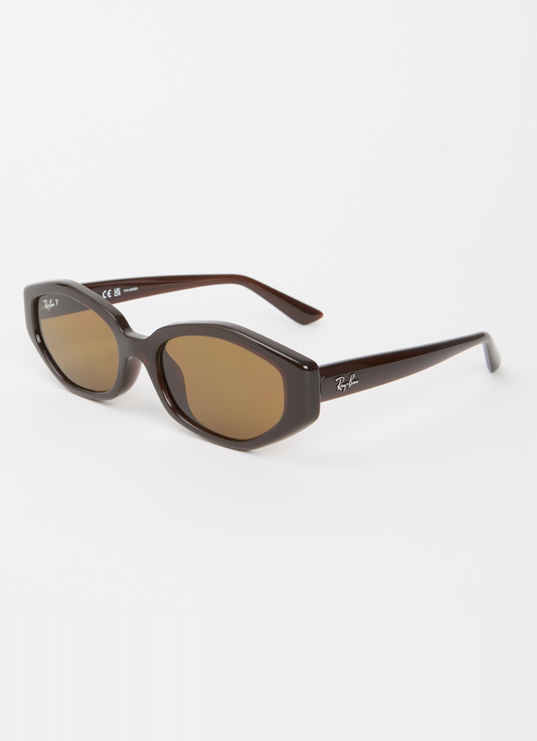 Ray-Ban Retro zonnebril gepolariseerd RB4473D - voorkant 4 donkerbruin