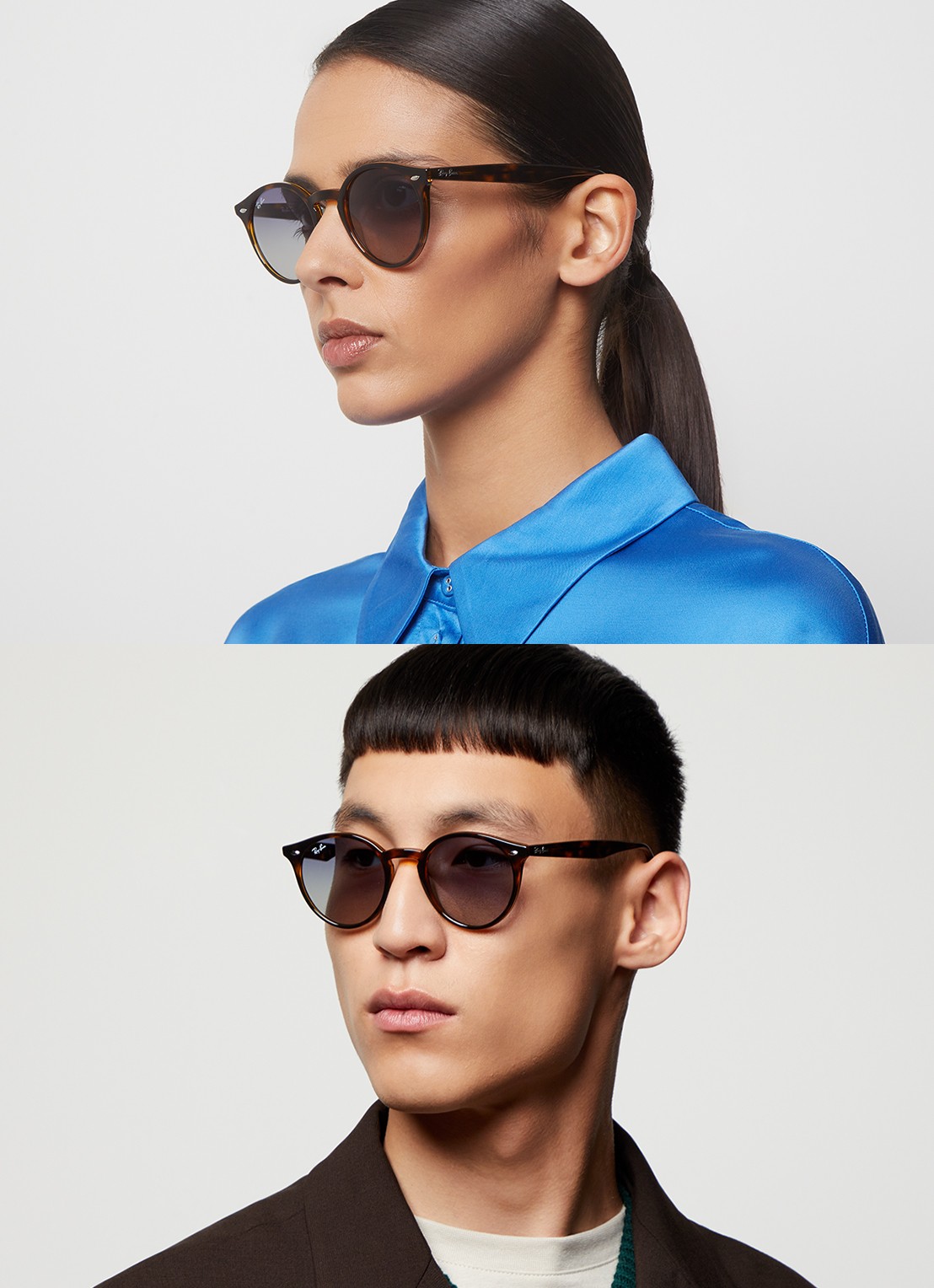 Ray-Ban Retro zonnebril RB2180 - voorkant 2 bruin