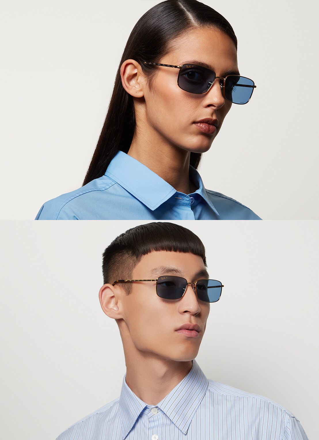 Ray-Ban Retro zonnebril RB3717 - voorkant 2 goud
