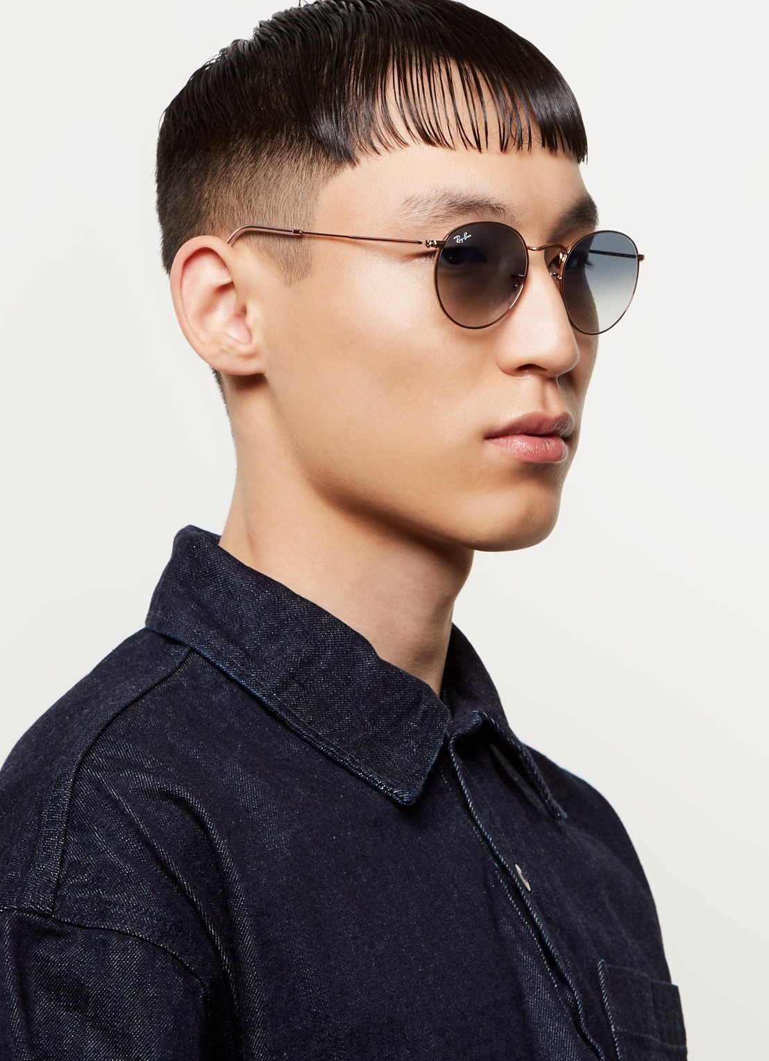 Ray-Ban Round Metal zonnebril RB3447 - voorkant 2 roségoud