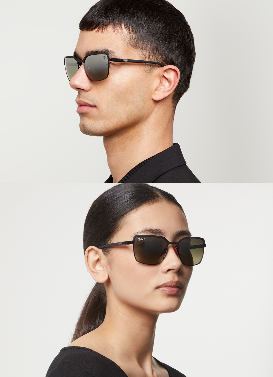 Ray-Ban Scuderia Ferrari zonnebril gepolariseerd RB3743M - voorkant 5 zwart