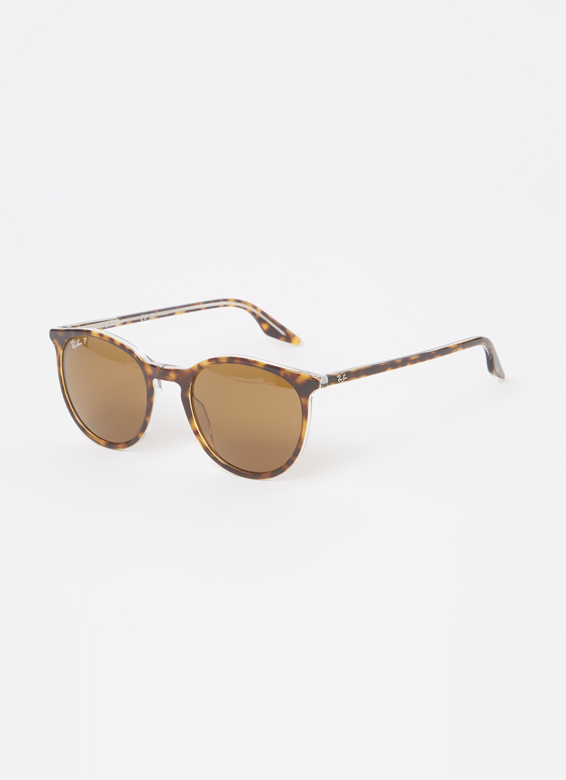 Ray-Ban Wayfarer zonnebril gepolariseerd RB2204 - voorkant donkerbruin