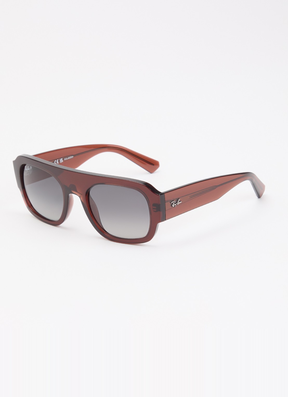 Ray-Ban Wayfarer zonnebril gepolariseerd RB2218 - voorkant 4 bruin