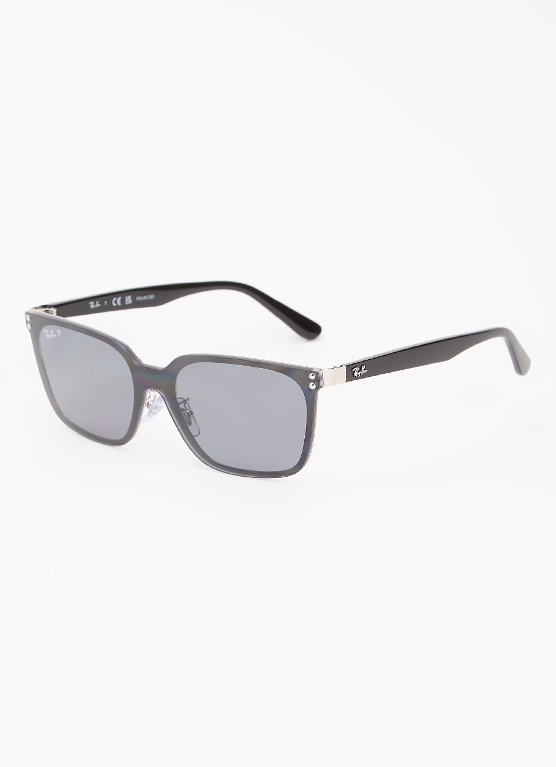 Ray-Ban Wayfarer zonnebril gepolariseerd RB3784D - voorkant zwart