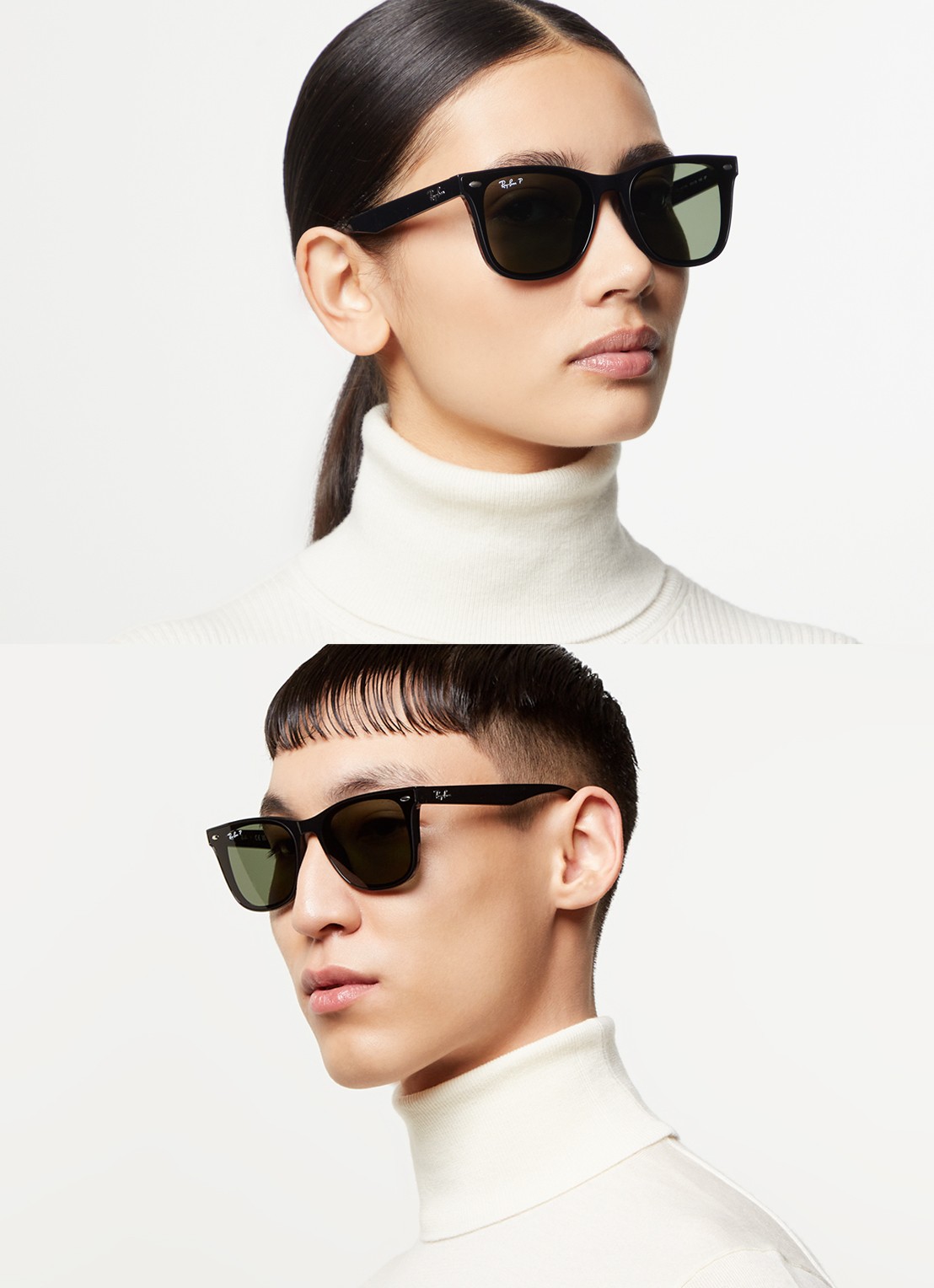 Ray-Ban Wayfarer zonnebril gepolariseerd RB4420 - voorkant 5 zwart