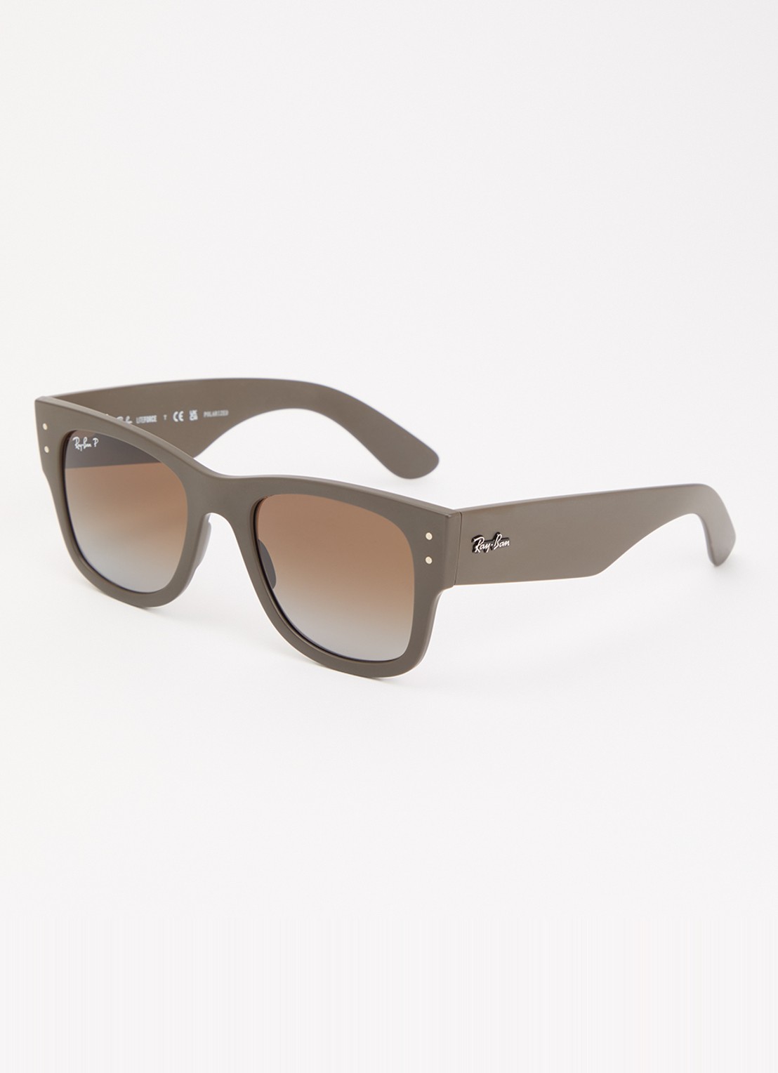 Ray-Ban Wayfarer zonnebril gepolariseerd RB4840S - voorkant donkerbruin