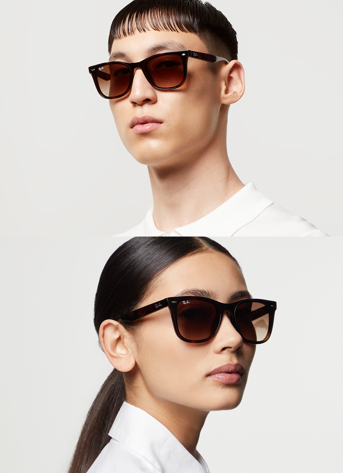 Ray-Ban Wayfarer zonnebril RB4420   - voorkant 2 donkerbruin