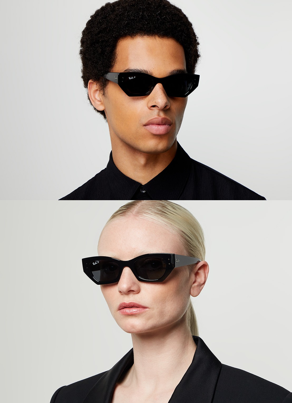 Ray-Ban Zena zonnebril gepolariseerd RB4430 - voorkant 2 zwart