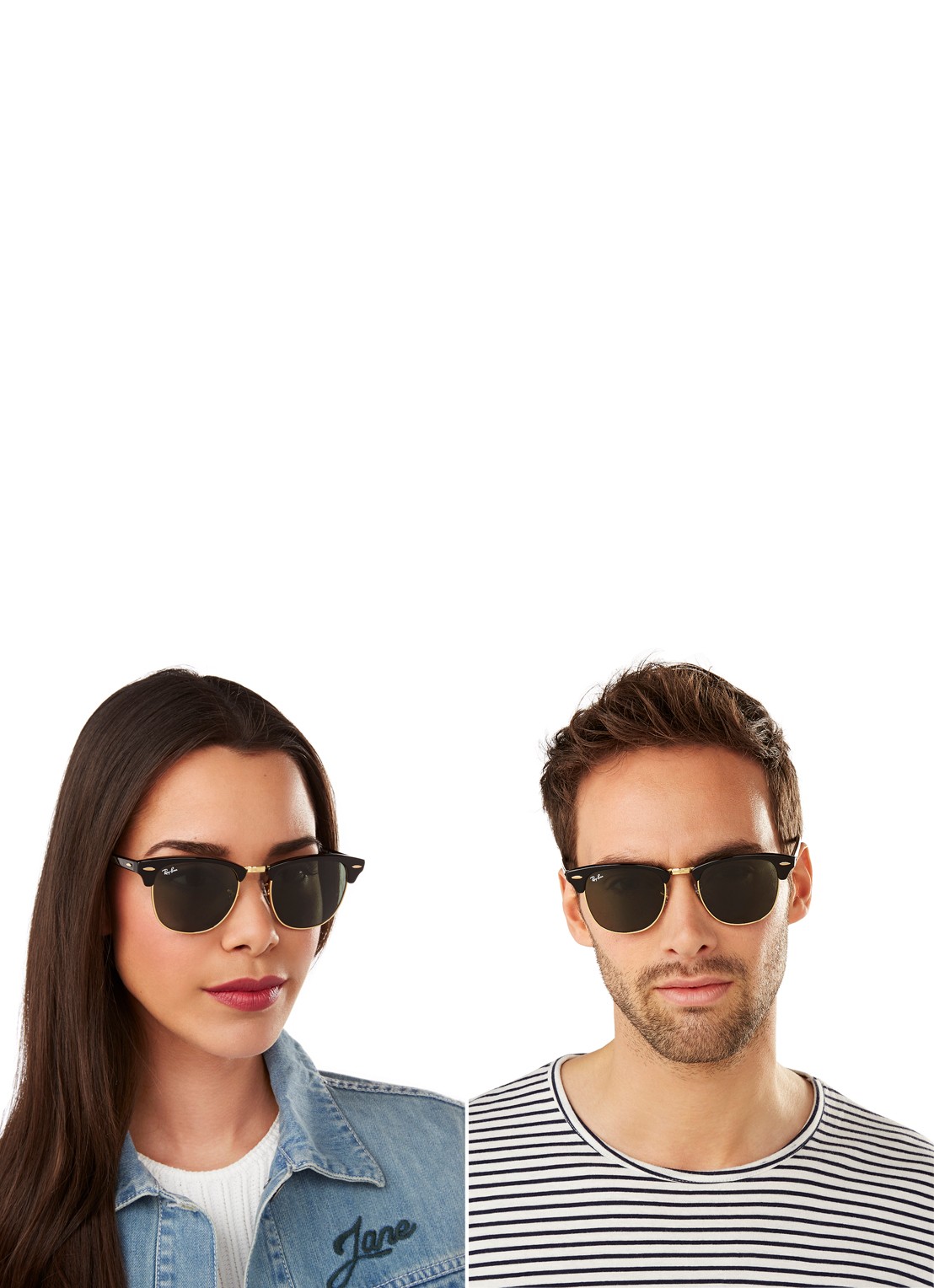 Ray-Ban Zonnebril Clubmaster RB3016 - voorkant 2 zwart
