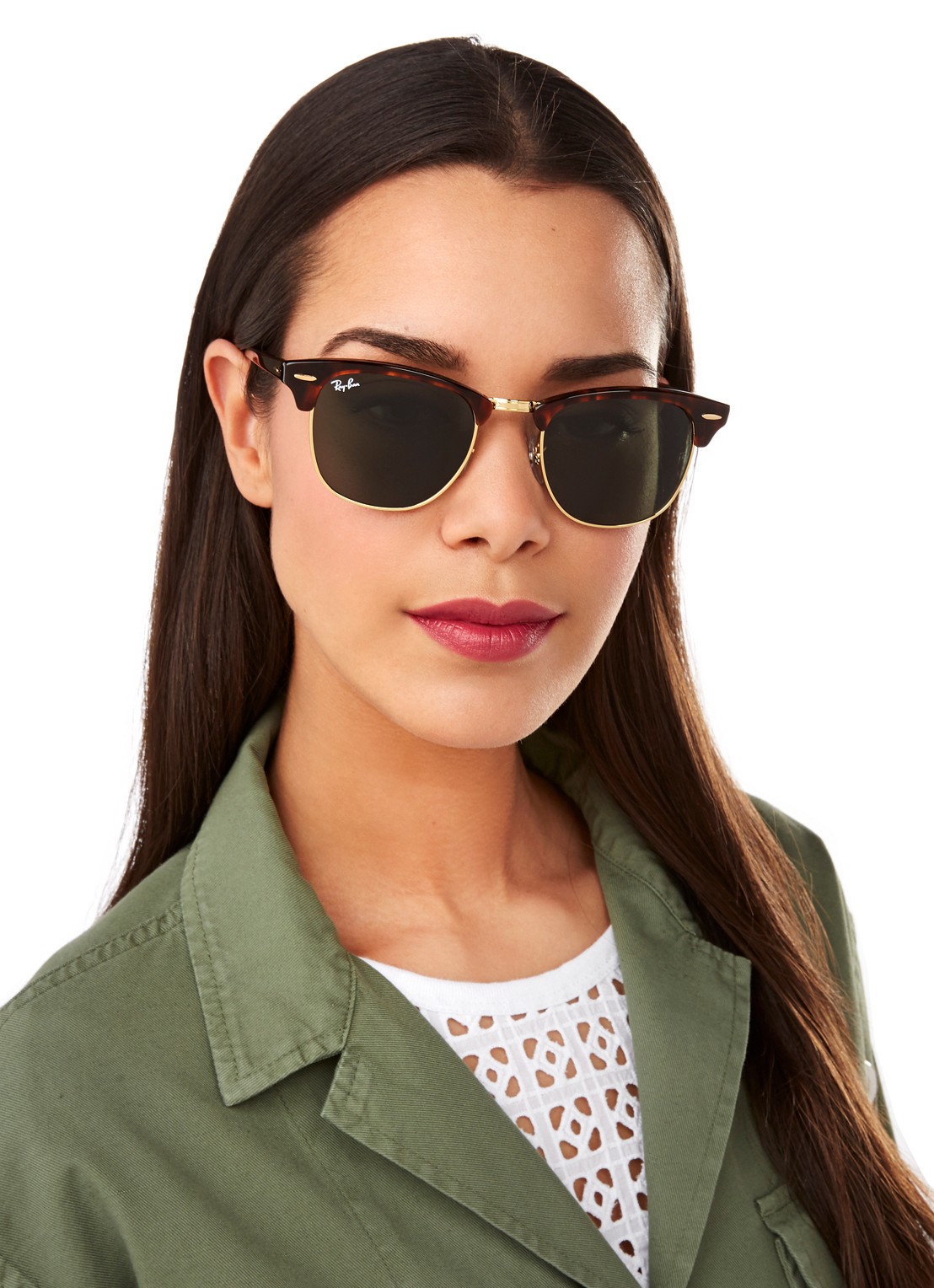 Ray-Ban Zonnebril Clubmaster RB3016 - detail 5 oranjebruin
