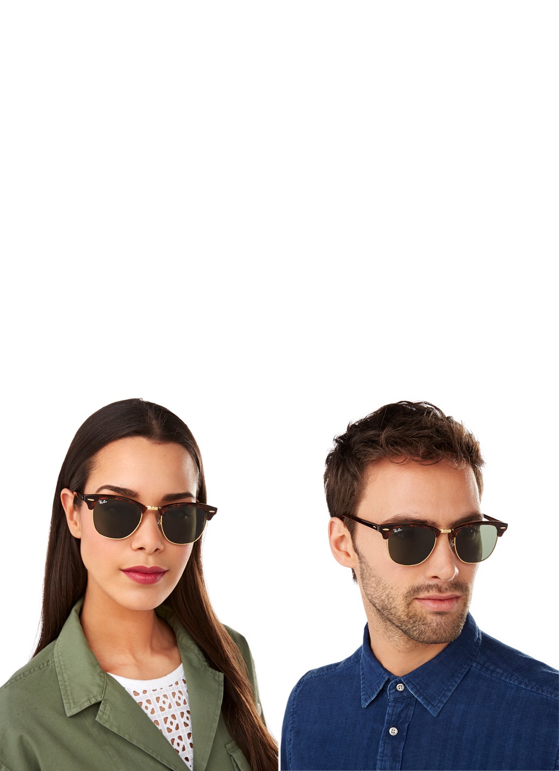Ray-Ban Zonnebril Clubmaster RB3016 - voorkant 2 oranjebruin