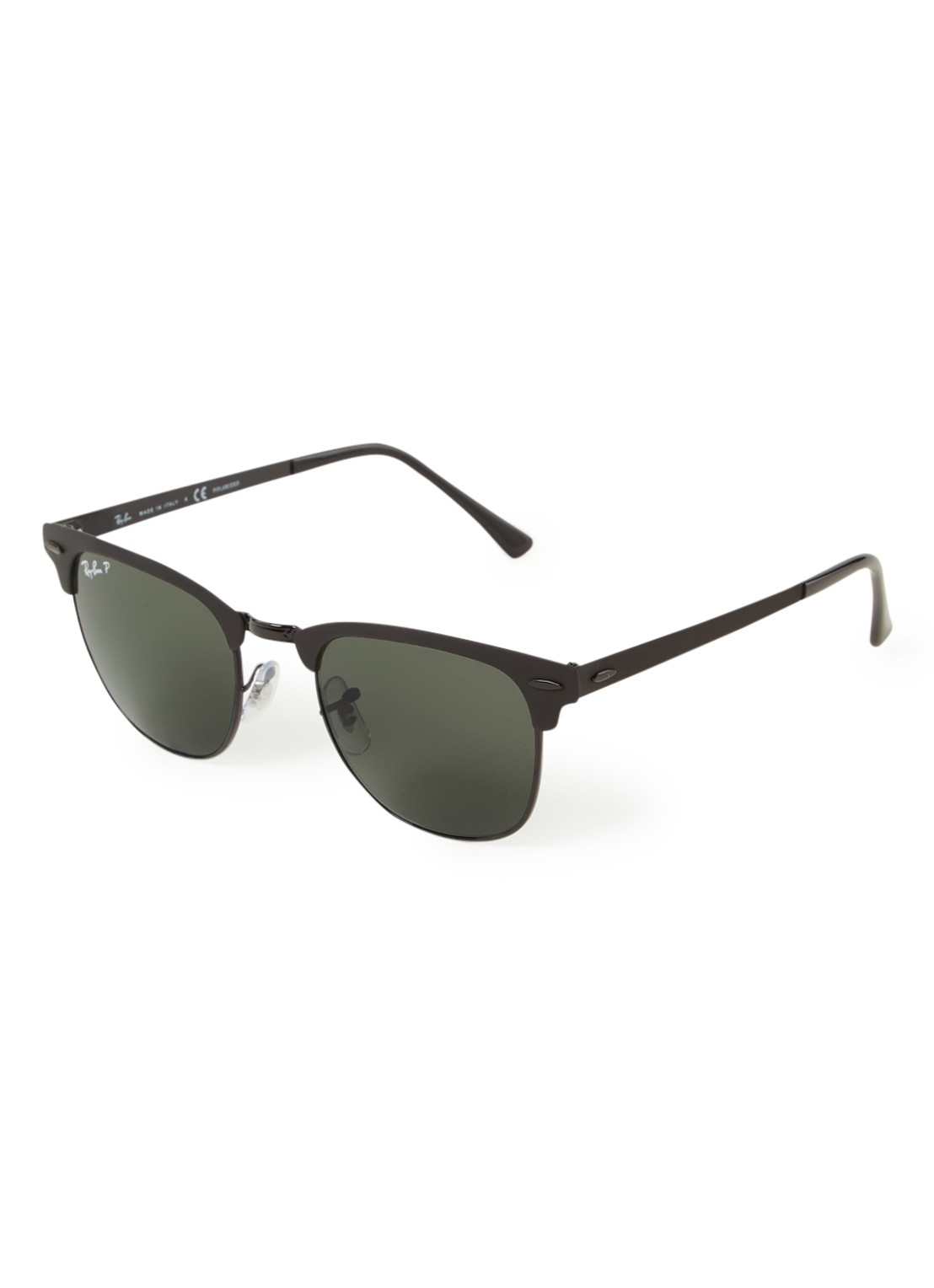 Ray-Ban Zonnebril gepolariseerd Clubmaster RB3716 - voorkant 3 zwart