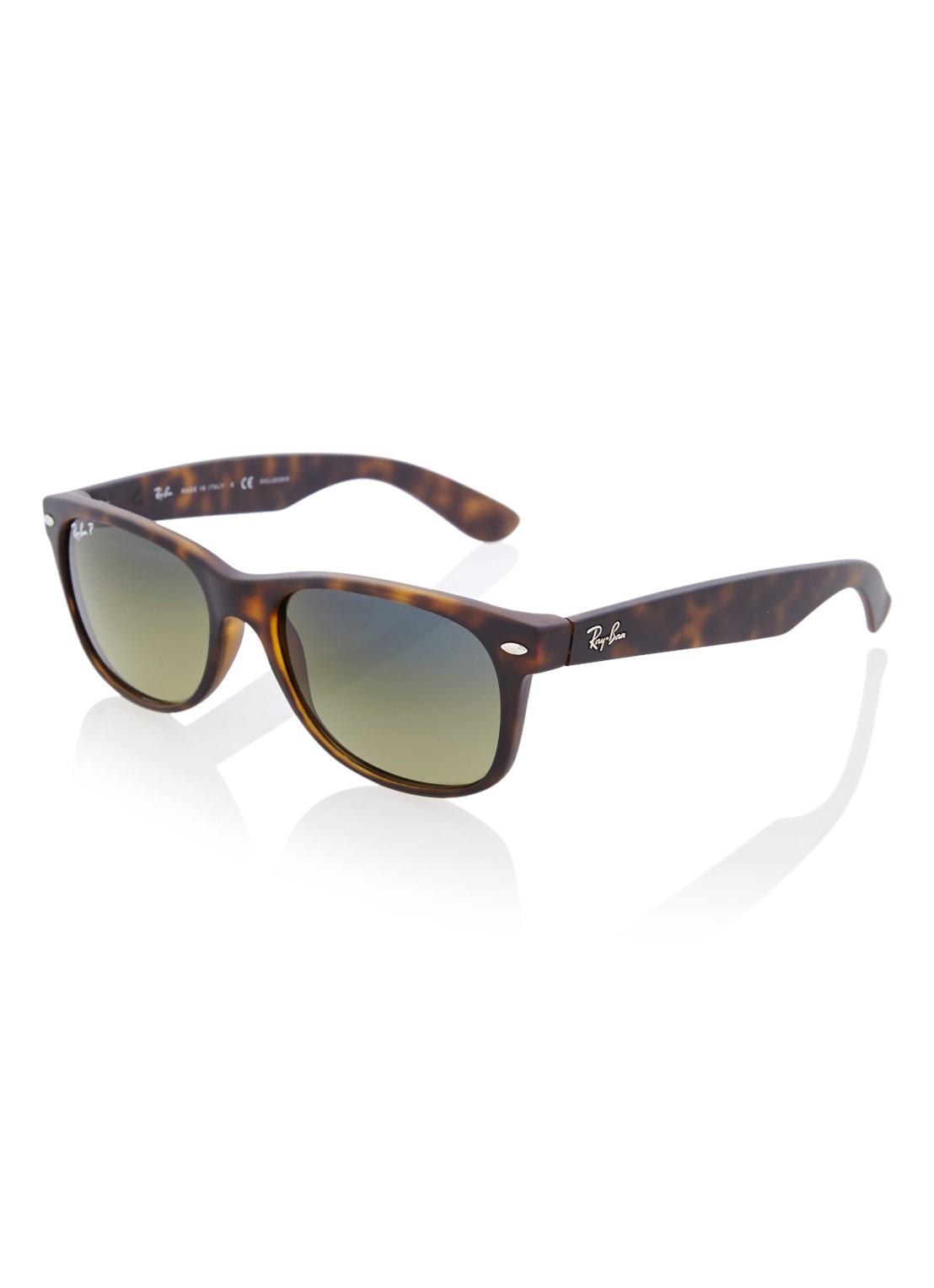 Ray-Ban Zonnebril New Wayfarer gepolariseerd RB2132  - voorkant 3 bruin