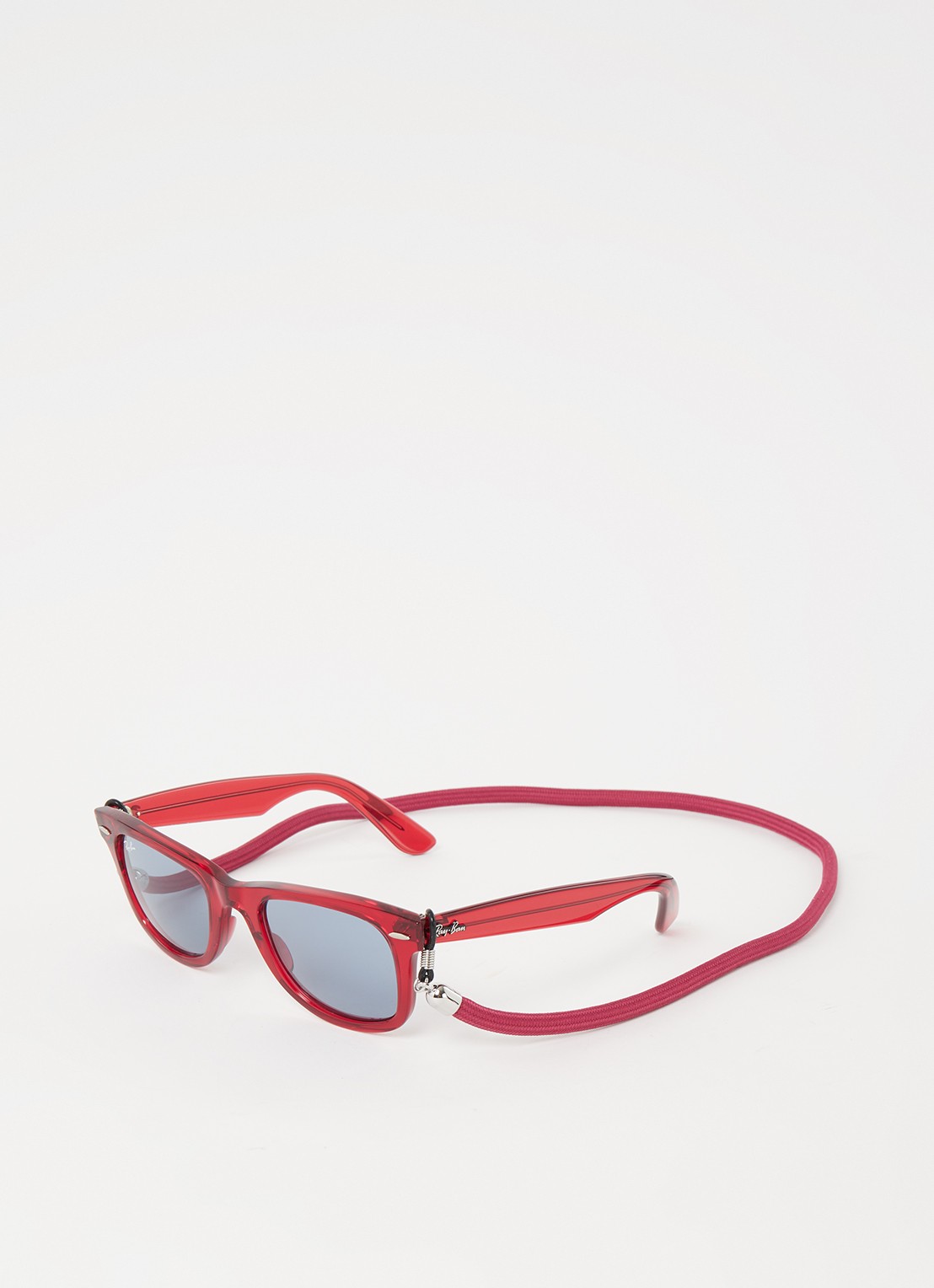 Ray-Ban Zonnebril RB2140 met brillenkoord - voorkant steenrood