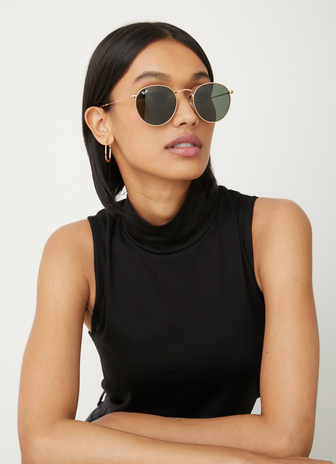 Ray-Ban Zonnebril Round Metal ORB3447 - voorkant 4 goud