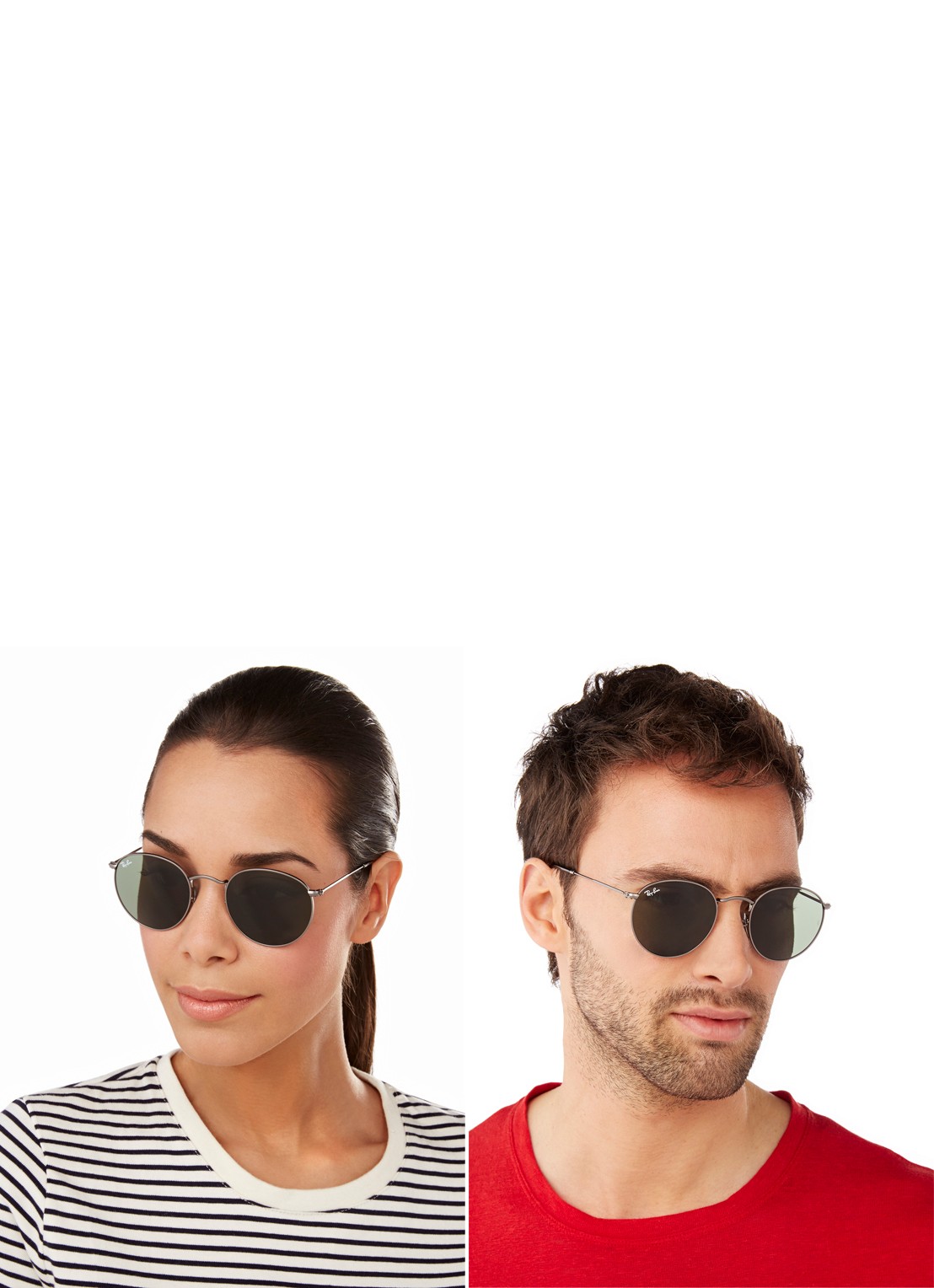Ray-Ban Zonnebril Round Metal RB3447 - voorkant 7 grijs