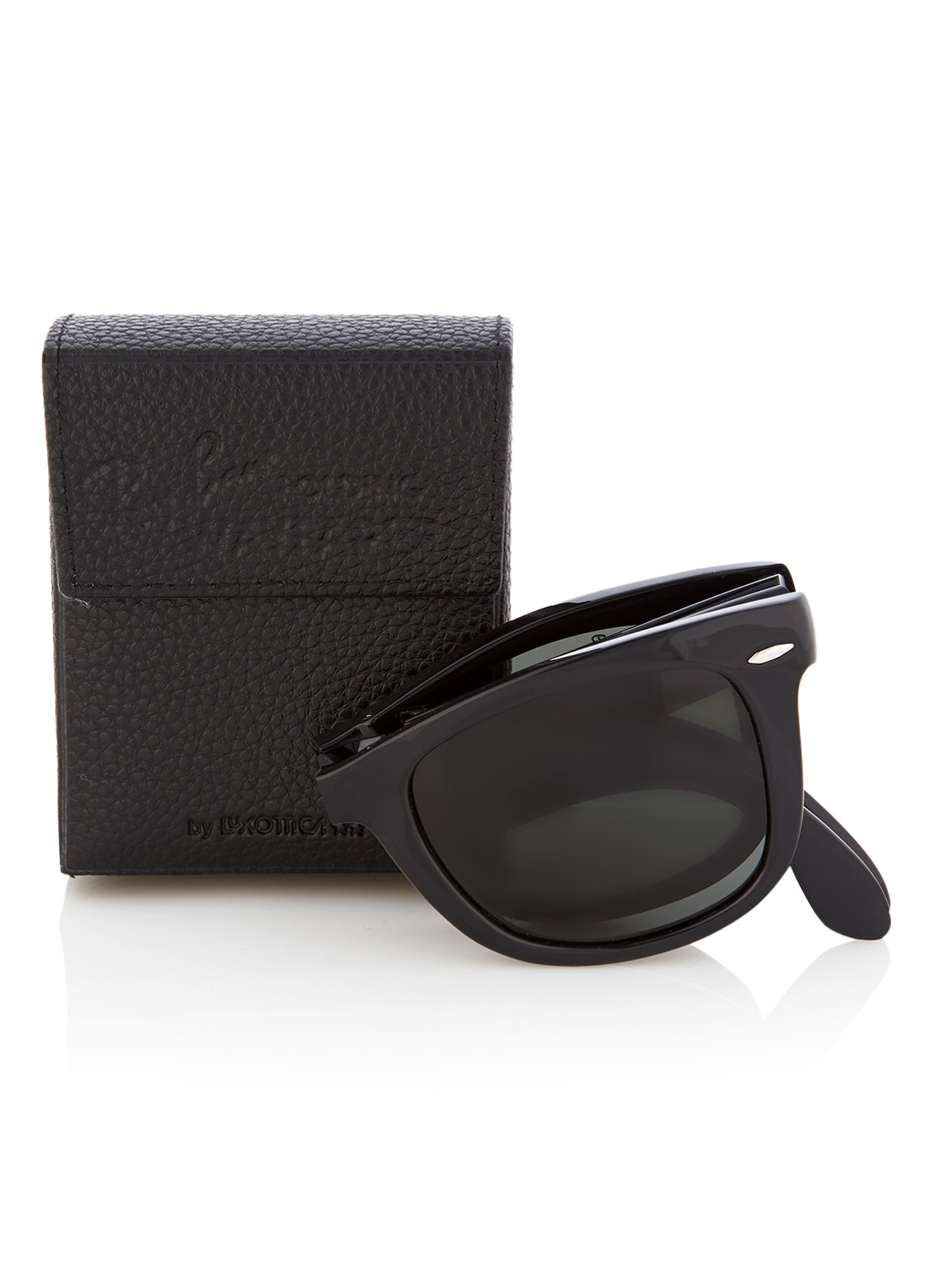 Ray-Ban Zonnebril Wayfarer Folding gepolariseerd en opvouwbaar RB4105 - detail zwart
